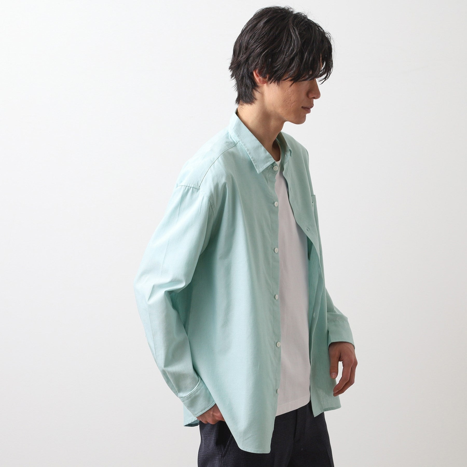 ザ ショップ ティーケー(メンズ) THE SHOP TK(Men) 綿麻ポリCOOLMAX(R)シャツLS (ブラック(019)) ブラック(019)