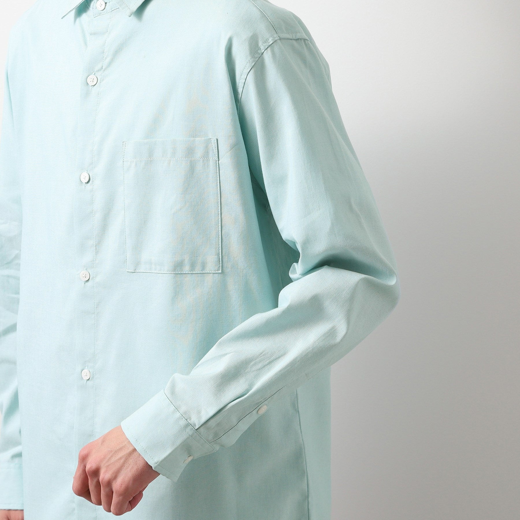 ザ ショップ ティーケー(メンズ) THE SHOP TK(Men) 綿麻ポリCOOLMAX(R)シャツLS (ブラック(019)) ブラック(019)