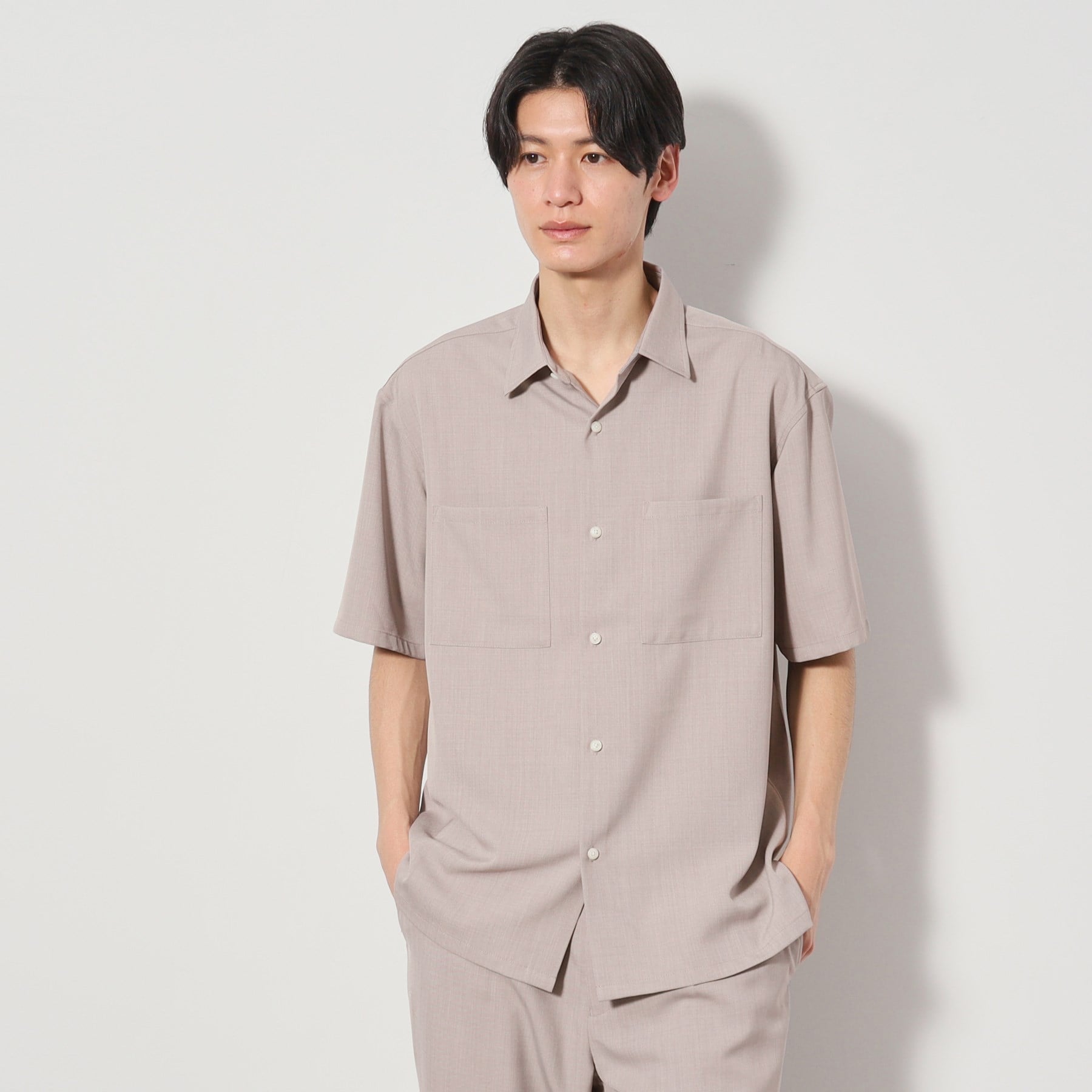ザ ショップ ティーケー(メンズ) THE SHOP TK(Men) ドライポリ半袖シャツ セットアップ可/洗える/吸水速乾 (ライトグレー(011)) ライトグレー(011)