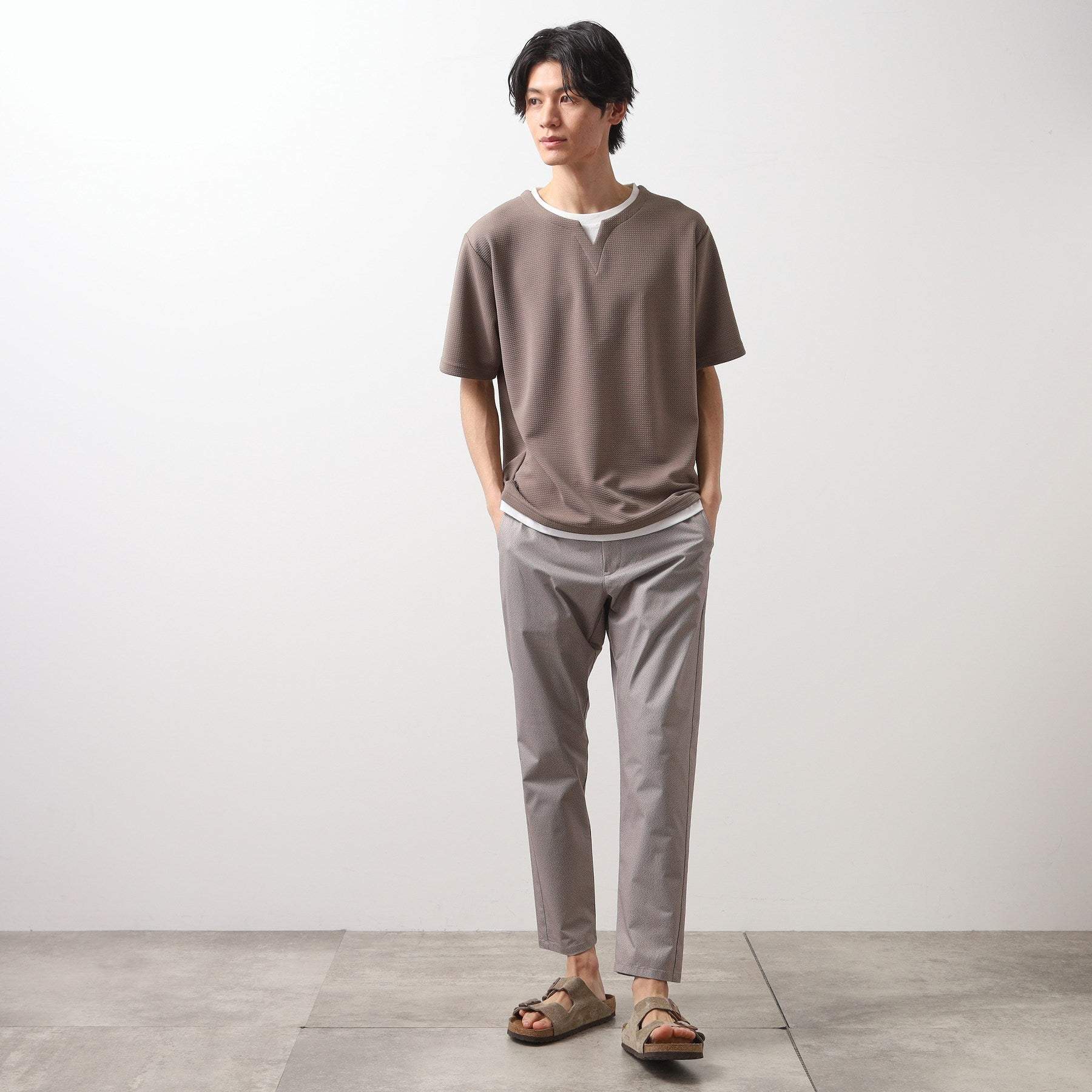 ザ ショップ ティーケー(メンズ) THE SHOP TK(Men) ミニフクレキーネックプルオーバー SS (ブルー(092)) ブルー(092)