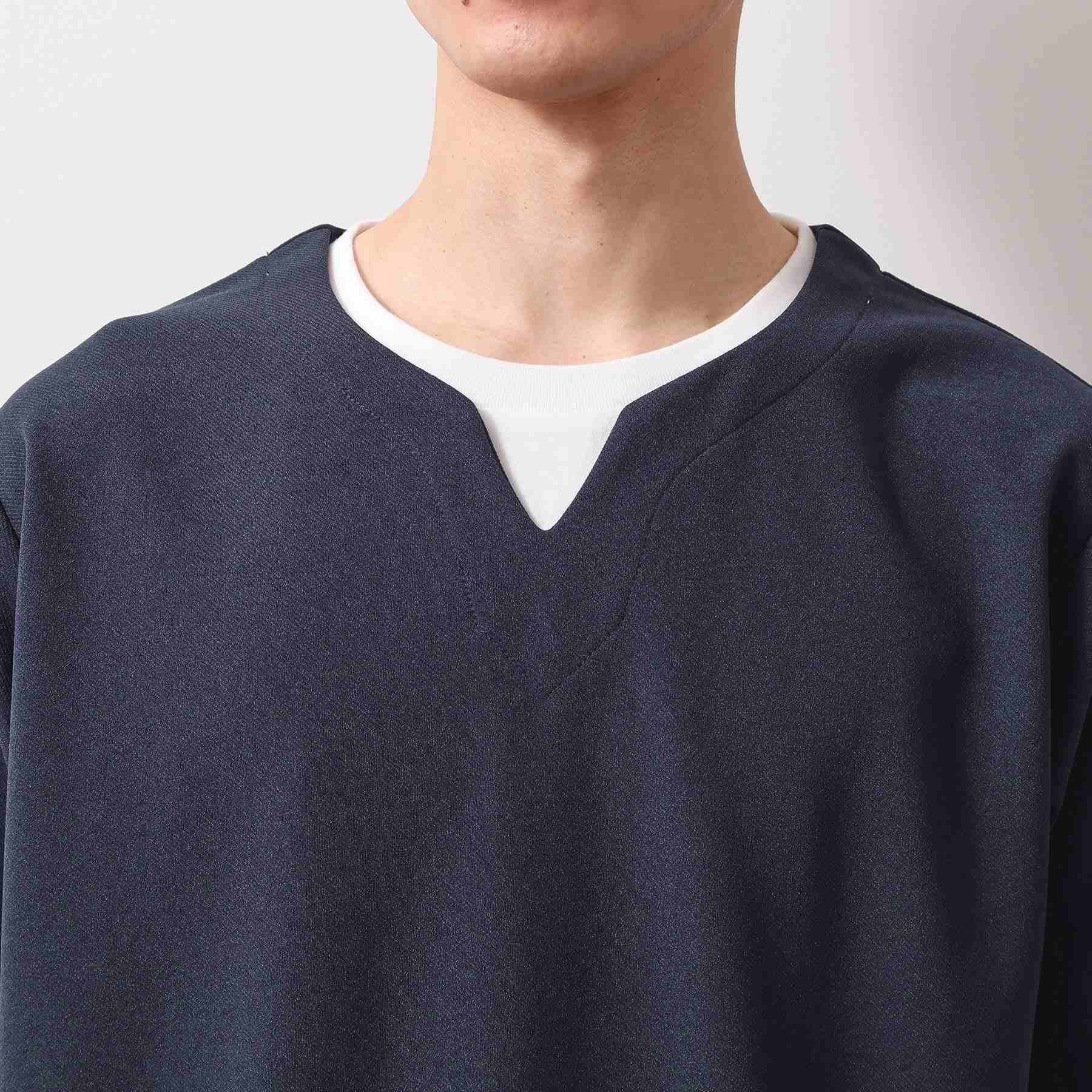 ザ ショップ ティーケー(メンズ) THE SHOP TK(Men) ツイルキーネック半袖Tシャツ (ネイビー(094)) ネイビー(094)
