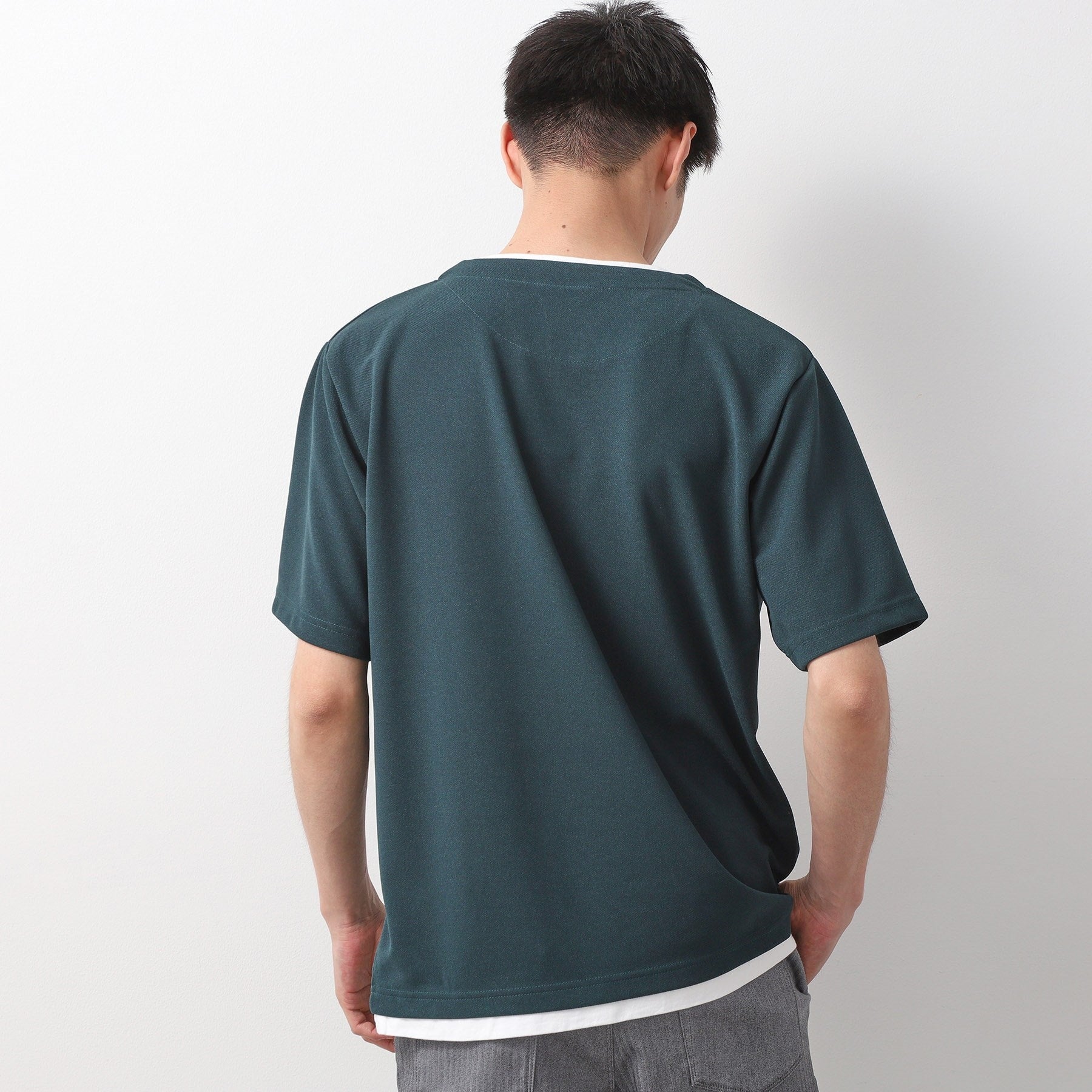ザ ショップ ティーケー(メンズ) THE SHOP TK(Men) ツイルキーネック半袖Tシャツ (ネイビー(094)) ネイビー(094)
