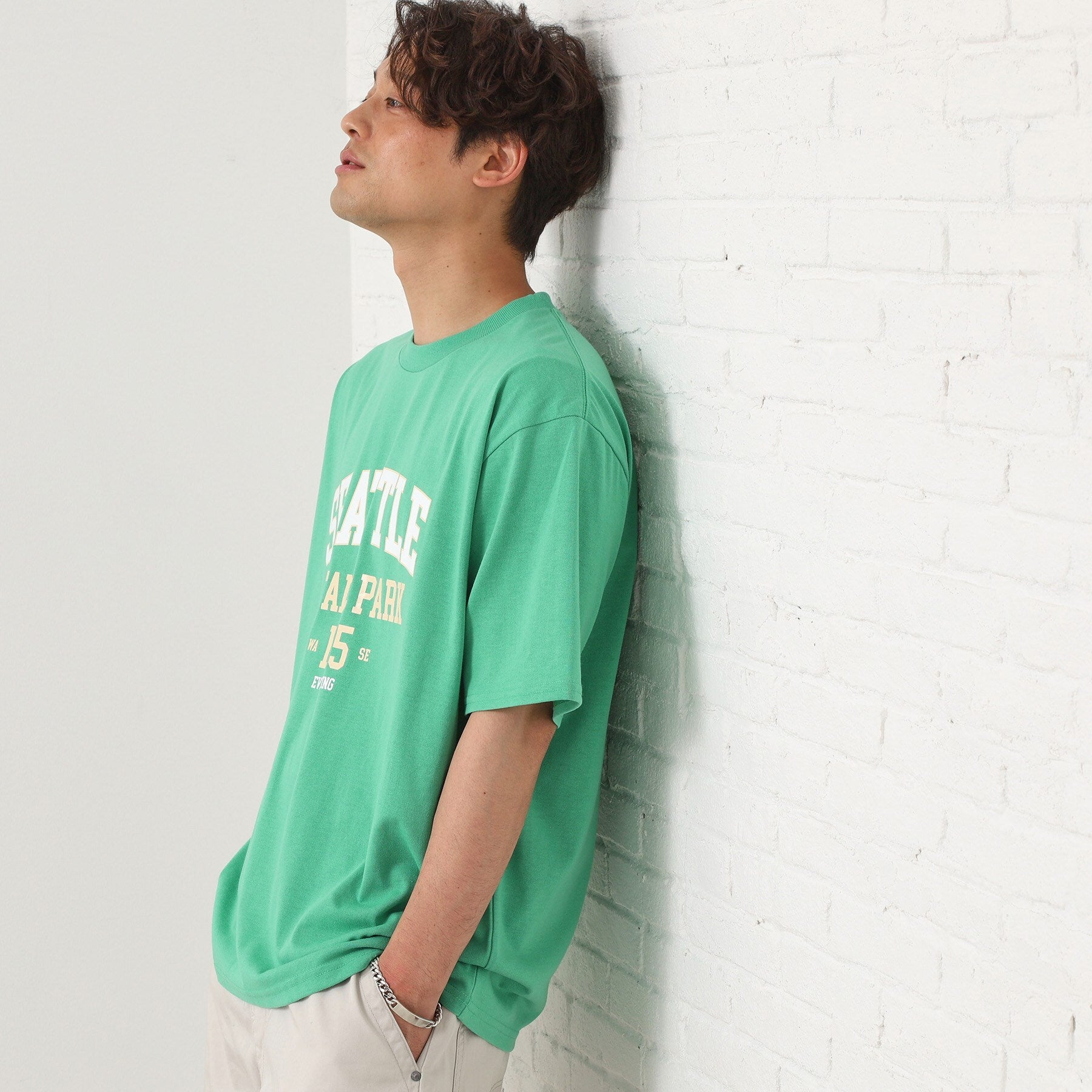 ザ ショップ ティーケー(メンズ) THE SHOP TK(Men) カレッジTシャツ (グレージュ(050)) グレージュ(050)