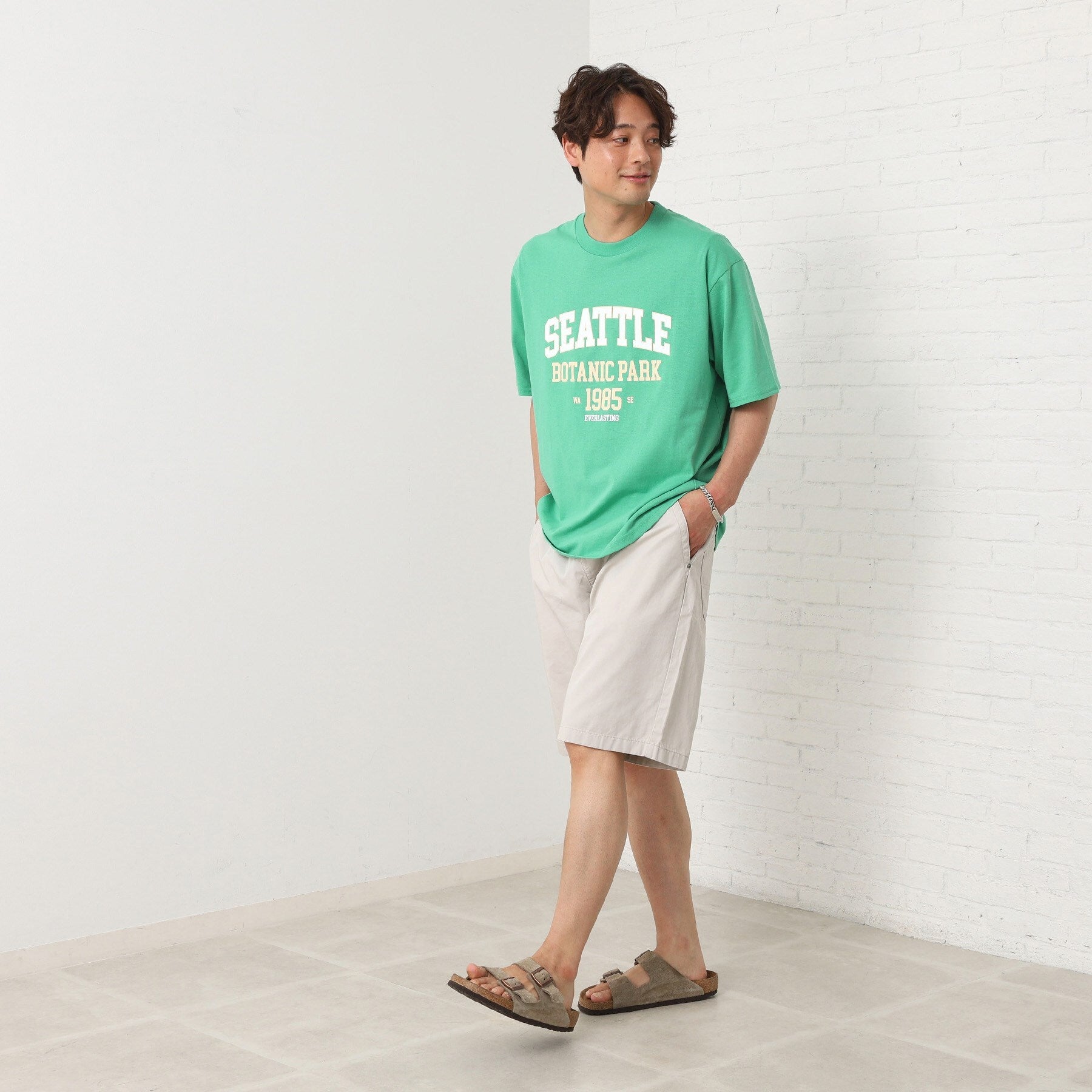 ザ ショップ ティーケー(メンズ) THE SHOP TK(Men) カレッジTシャツ (グレージュ(050)) グレージュ(050)
