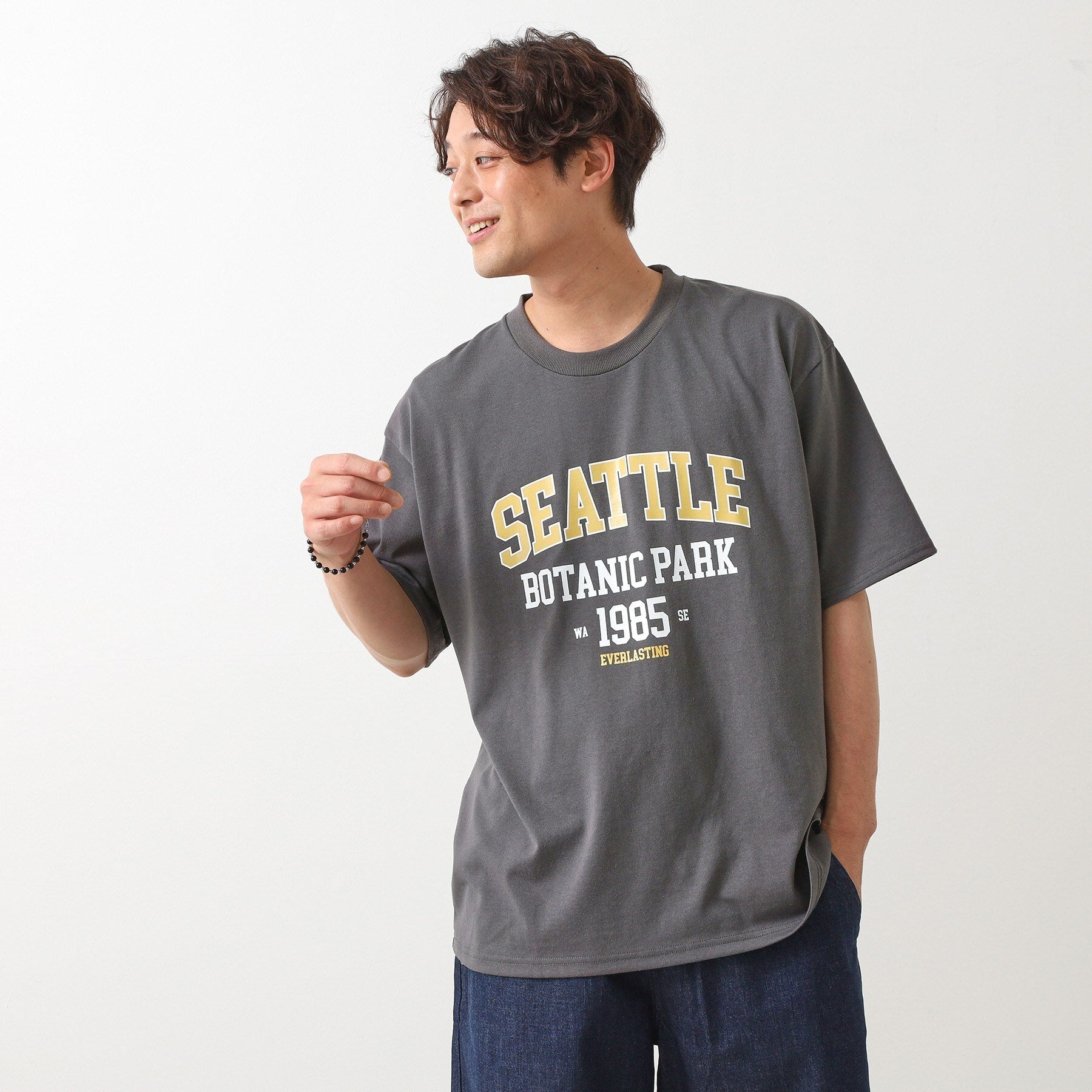ザ ショップ ティーケー(メンズ) THE SHOP TK(Men) カレッジTシャツ (グレージュ(050)) グレージュ(050)