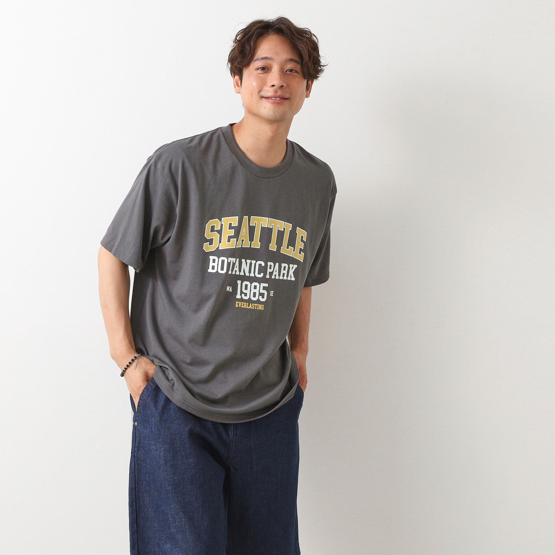 ザ ショップ ティーケー(メンズ) THE SHOP TK(Men) カレッジTシャツ (グレージュ(050)) グレージュ(050)