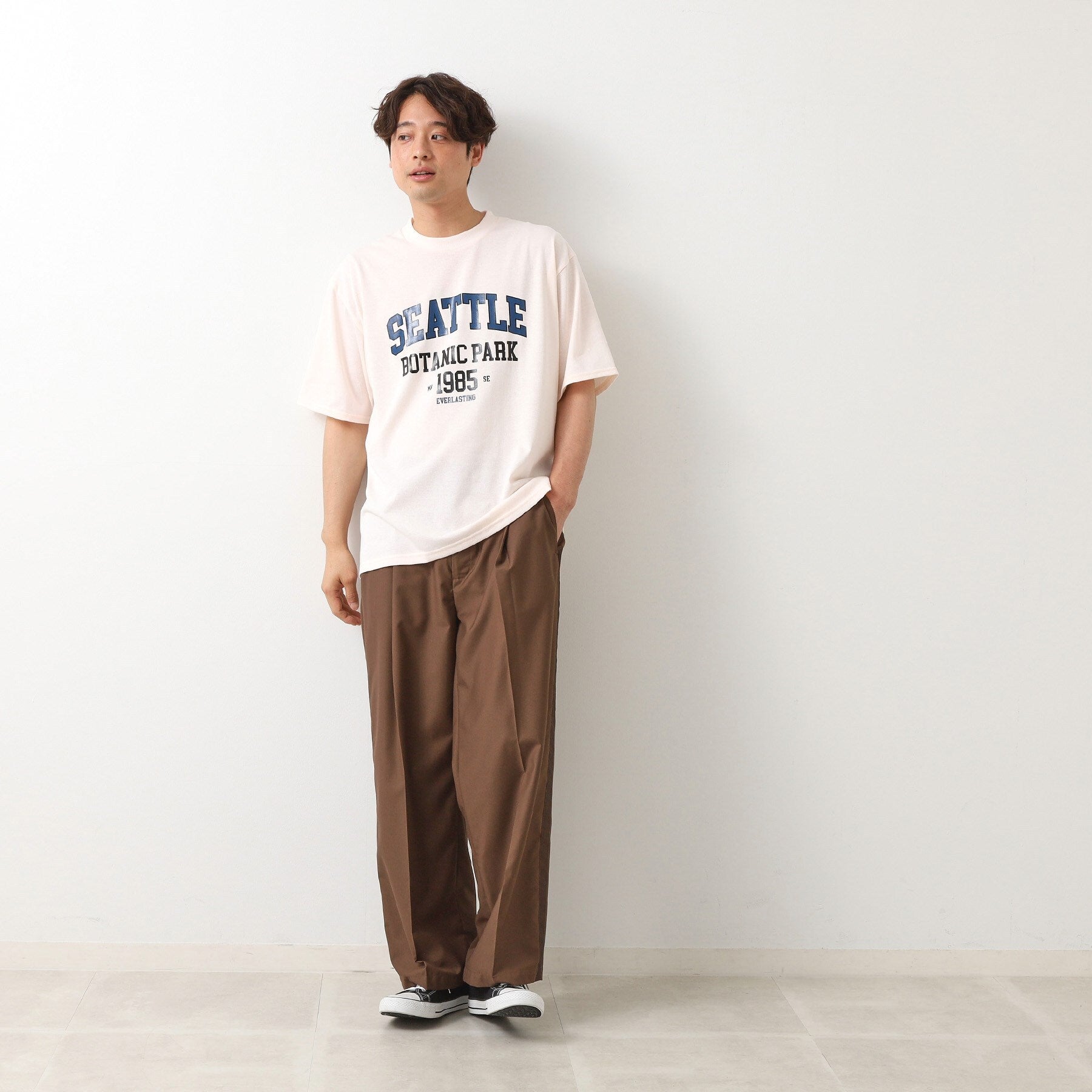 ザ ショップ ティーケー(メンズ) THE SHOP TK(Men) カレッジTシャツ (グレージュ(050)) グレージュ(050)