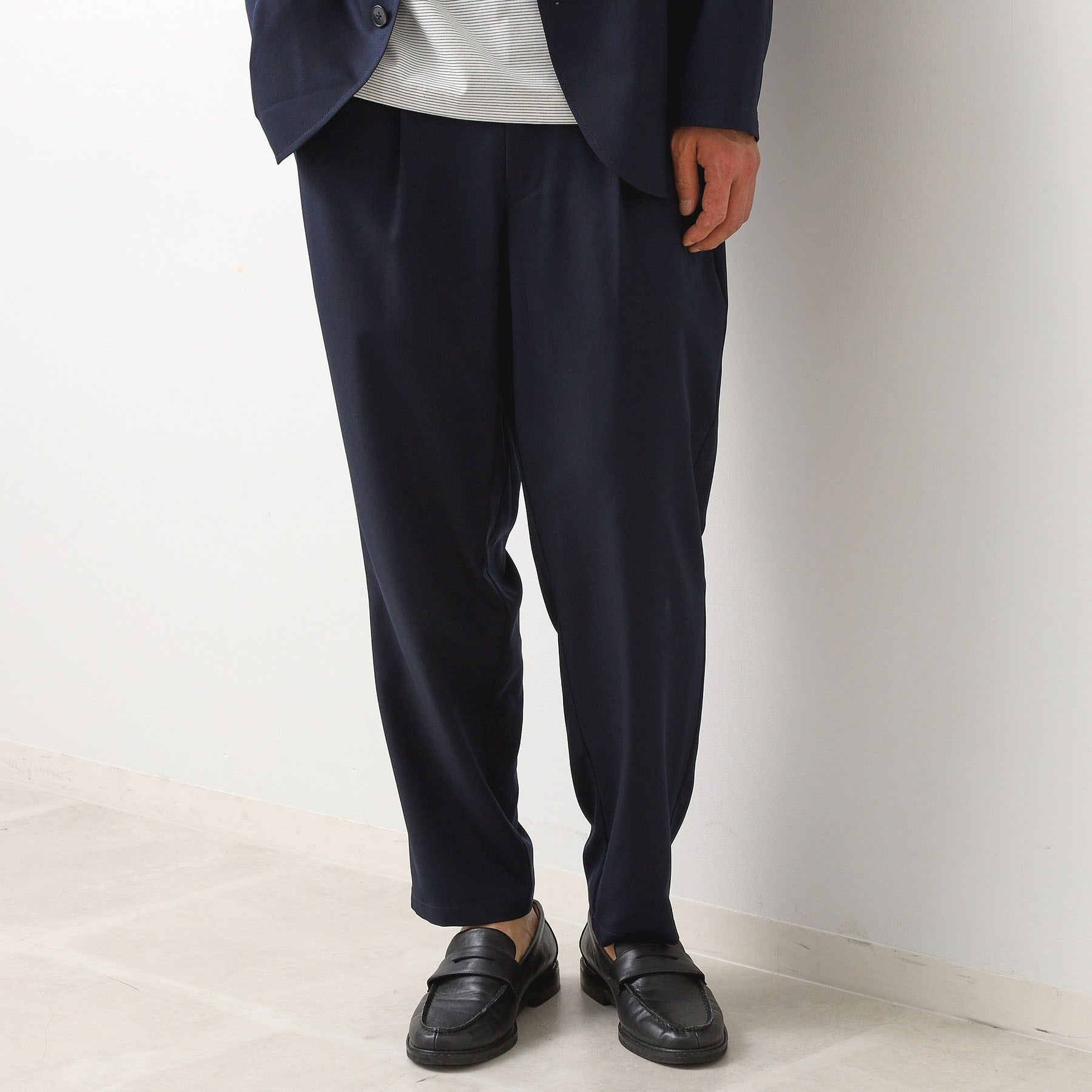 ザ ショップ ティーケー(メンズ) THE SHOP TK(Men) クールファイバーワイドイージーパンツ 【セットアップ可/接触冷感/UVカット/イージーケア/洗濯機OK】 (ネイビー(094)) ネイビー(094)