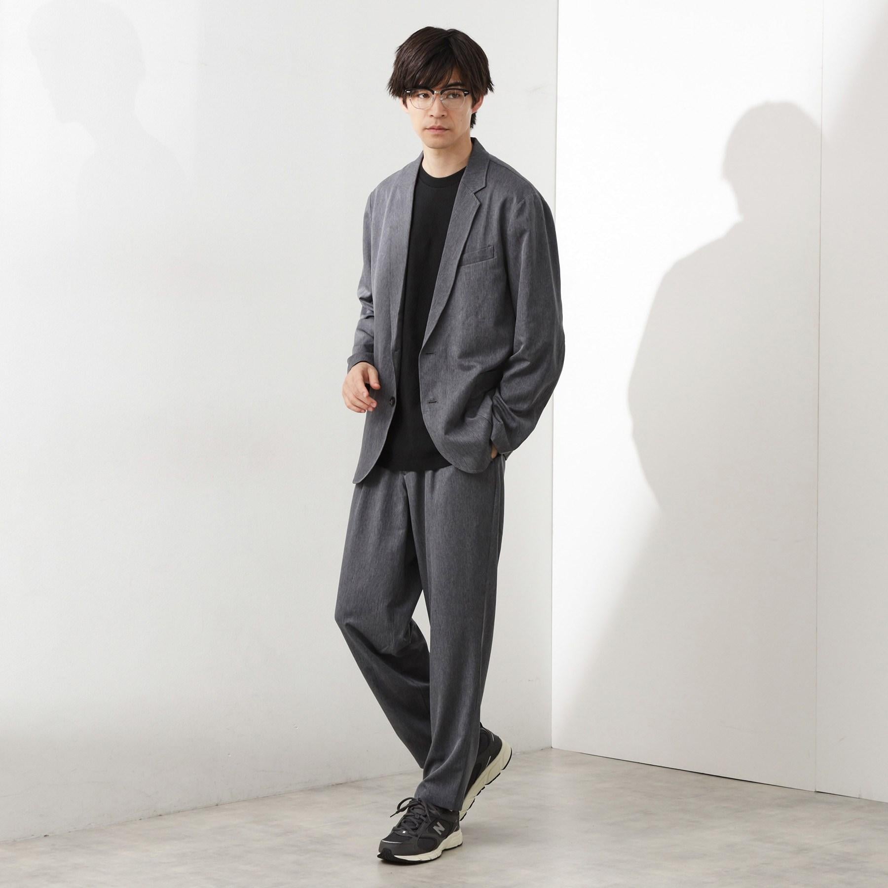 ザ ショップ ティーケー(メンズ) THE SHOP TK(Men) クールファイバーワイドイージーパンツ 【セットアップ可/接触冷感/UVカット/イージーケア/洗濯機OK】 (ネイビー(094)) ネイビー(094)