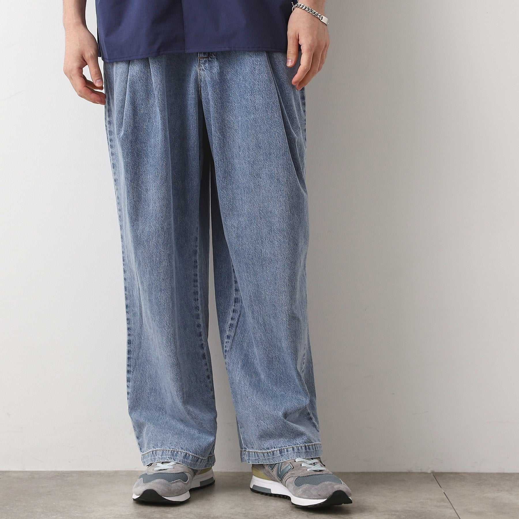 ザ ショップ ティーケー(メンズ) THE SHOP TK(Men) ツータックワイドデニムパンツ (ライトグレー(011)) ライトグレー(011)