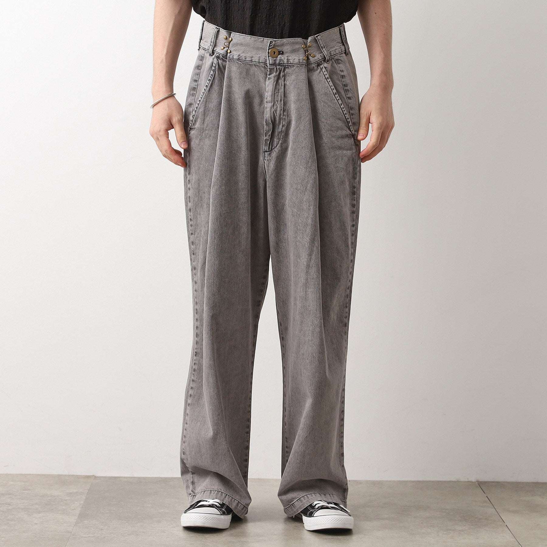 ザ ショップ ティーケー(メンズ) THE SHOP TK(Men) ツータックワイドデニムパンツ (ライトグレー(011)) ライトグレー(011)
