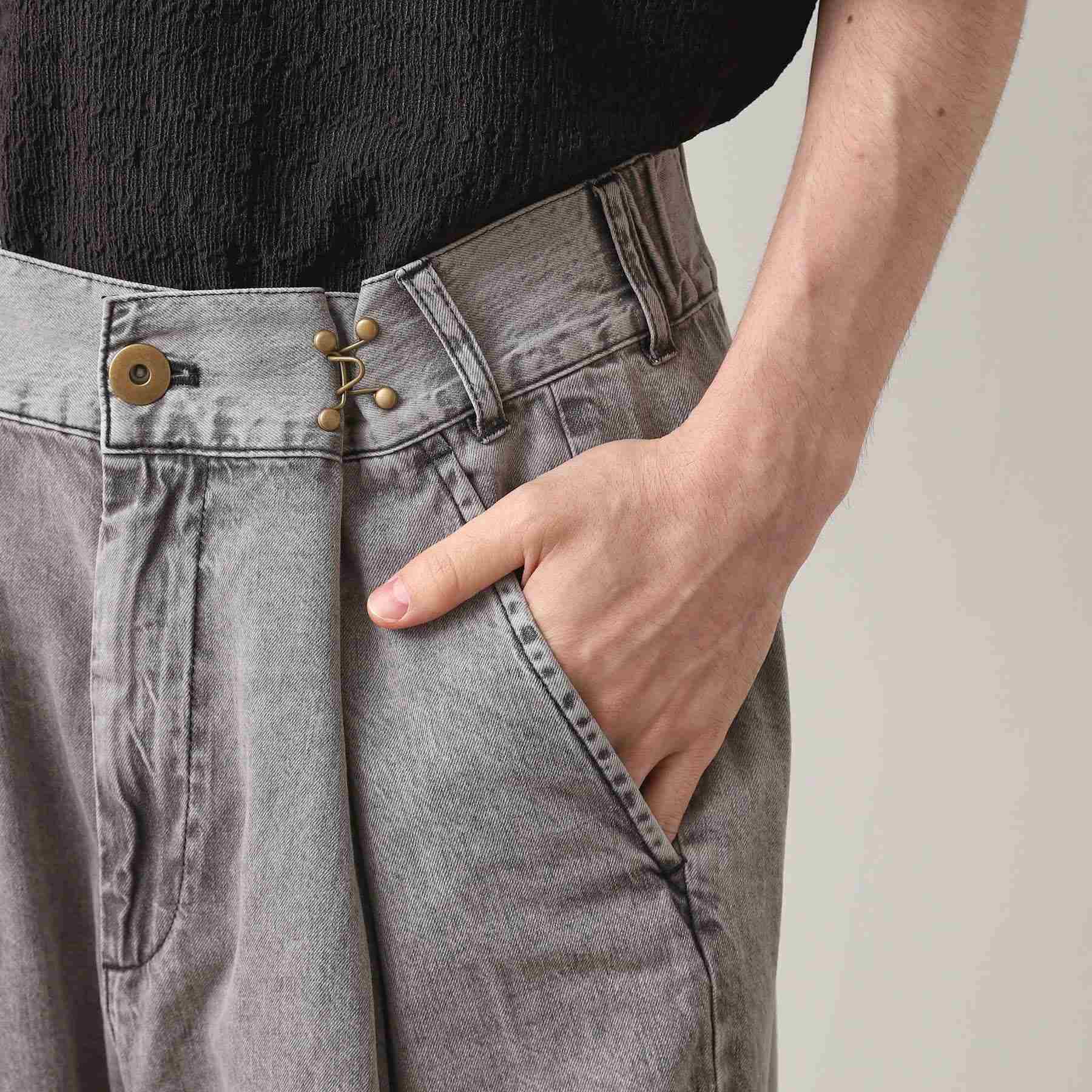 ザ ショップ ティーケー(メンズ) THE SHOP TK(Men) ツータックワイドデニムパンツ (ライトグレー(011)) ライトグレー(011)