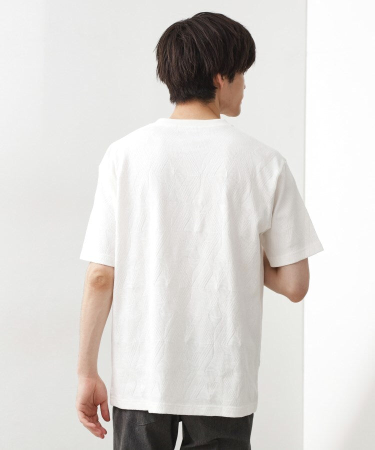 ザ ショップ ティーケー(メンズ) THE SHOP TK(Men) リサイクルパターンジャカード半袖Tシャツ (ブラック(019)) ブラック(019)