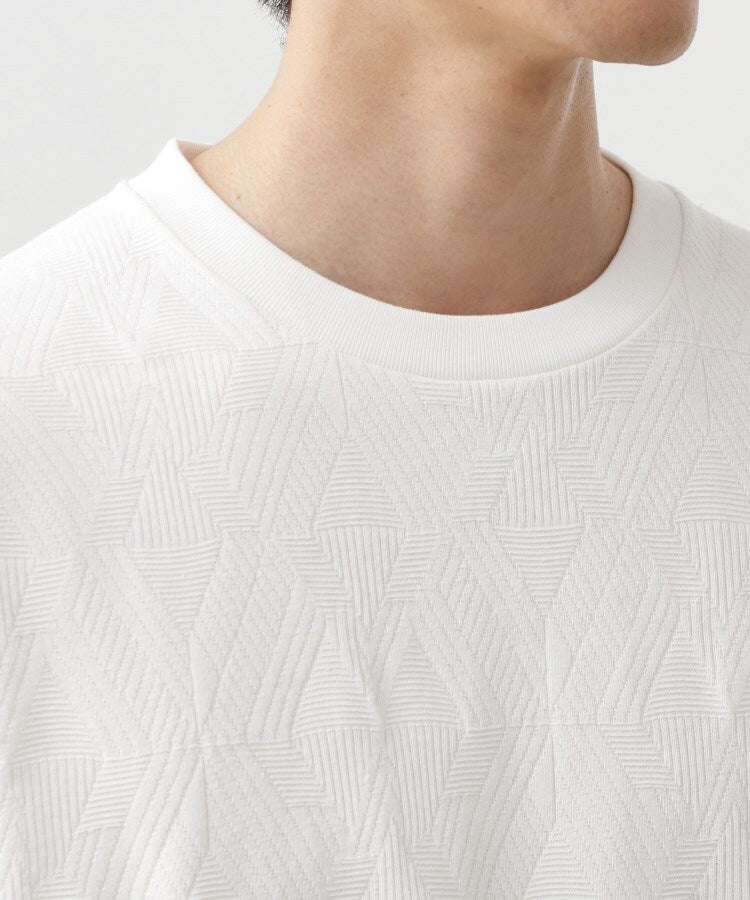 ザ ショップ ティーケー(メンズ) THE SHOP TK(Men) リサイクルパターンジャカード半袖Tシャツ (ブラック(019)) ブラック(019)