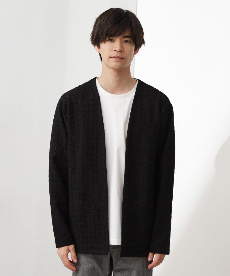 ザ ショップ ティーケー(メンズ) THE SHOP TK(Men) ジャカードアンサンブルカーディガン【半袖Tシャツ+カーディガン セットアイテム】 (ライトグレー(011)) ライトグレー(011)