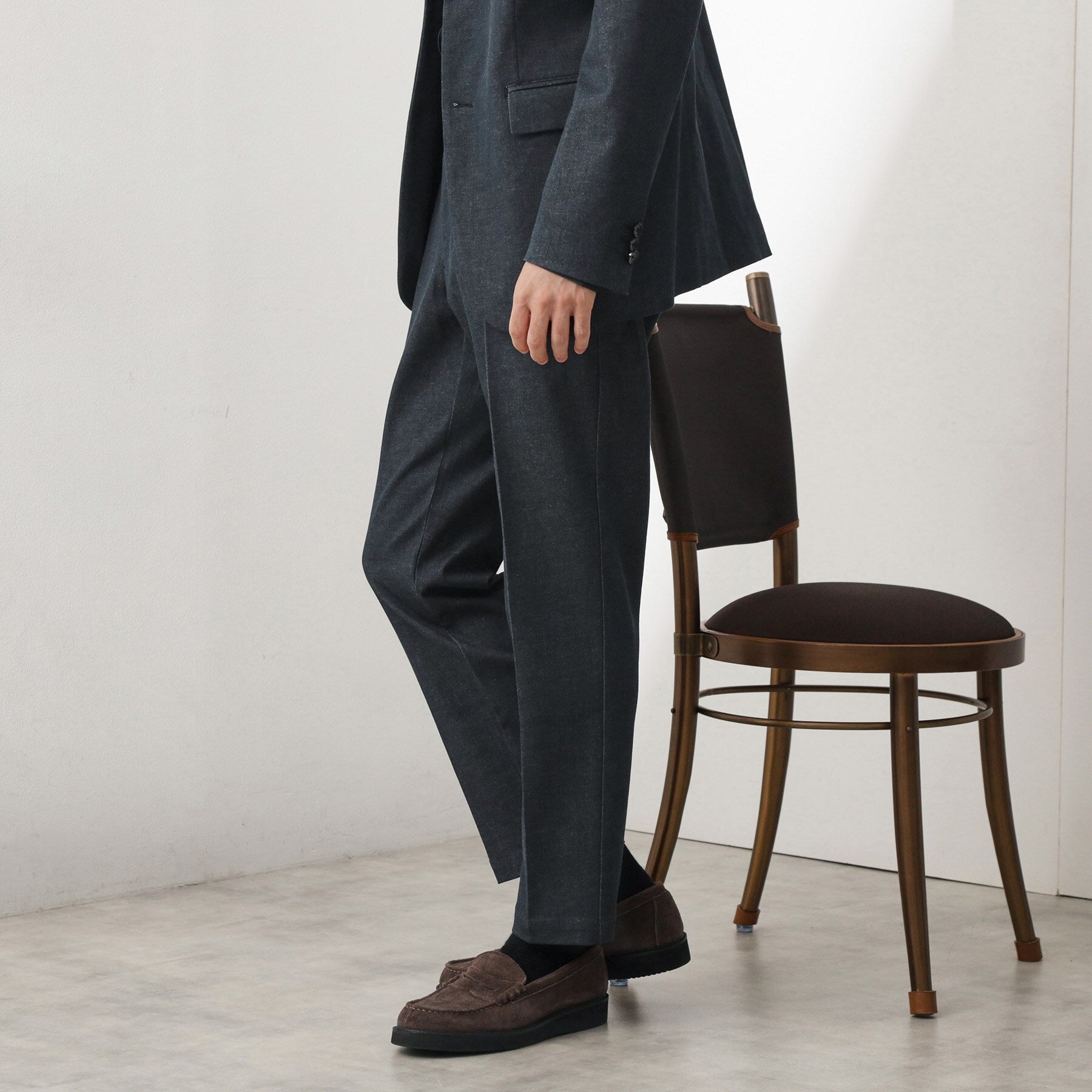 ザ ショップ ティーケー(メンズ) THE SHOP TK(Men) エバーデニムスラックス【セットアップ可】 (ネイビー(094)) ネイビー(094)