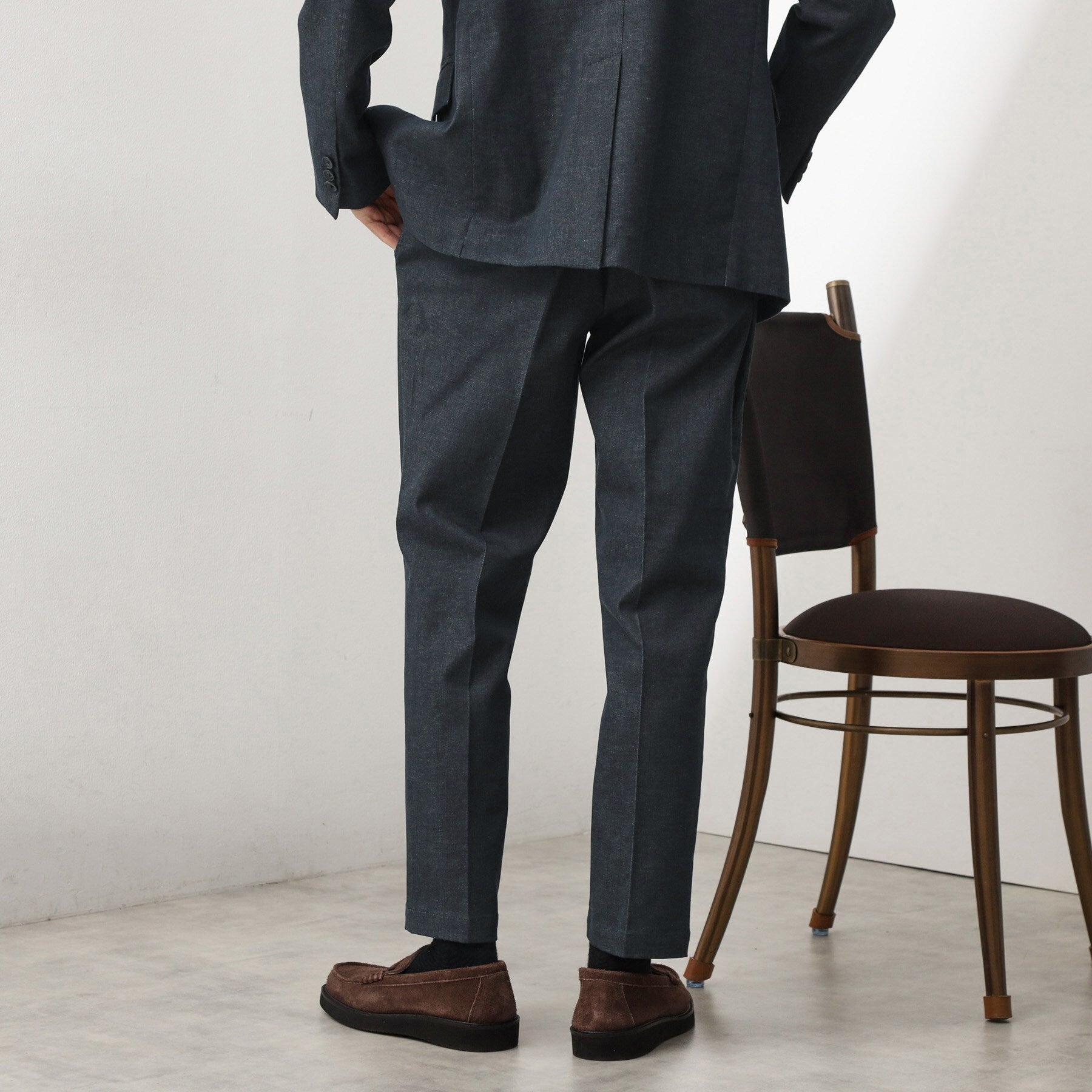 ザ ショップ ティーケー(メンズ) THE SHOP TK(Men) エバーデニムスラックス【セットアップ可】 (ネイビー(094)) ネイビー(094)