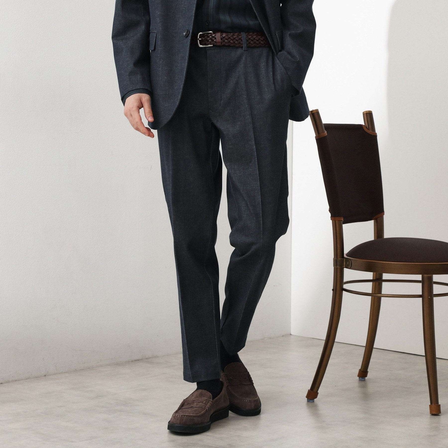 ザ ショップ ティーケー(メンズ) THE SHOP TK(Men) エバーデニムスラックス【セットアップ可】 (ネイビー(094)) ネイビー(094)