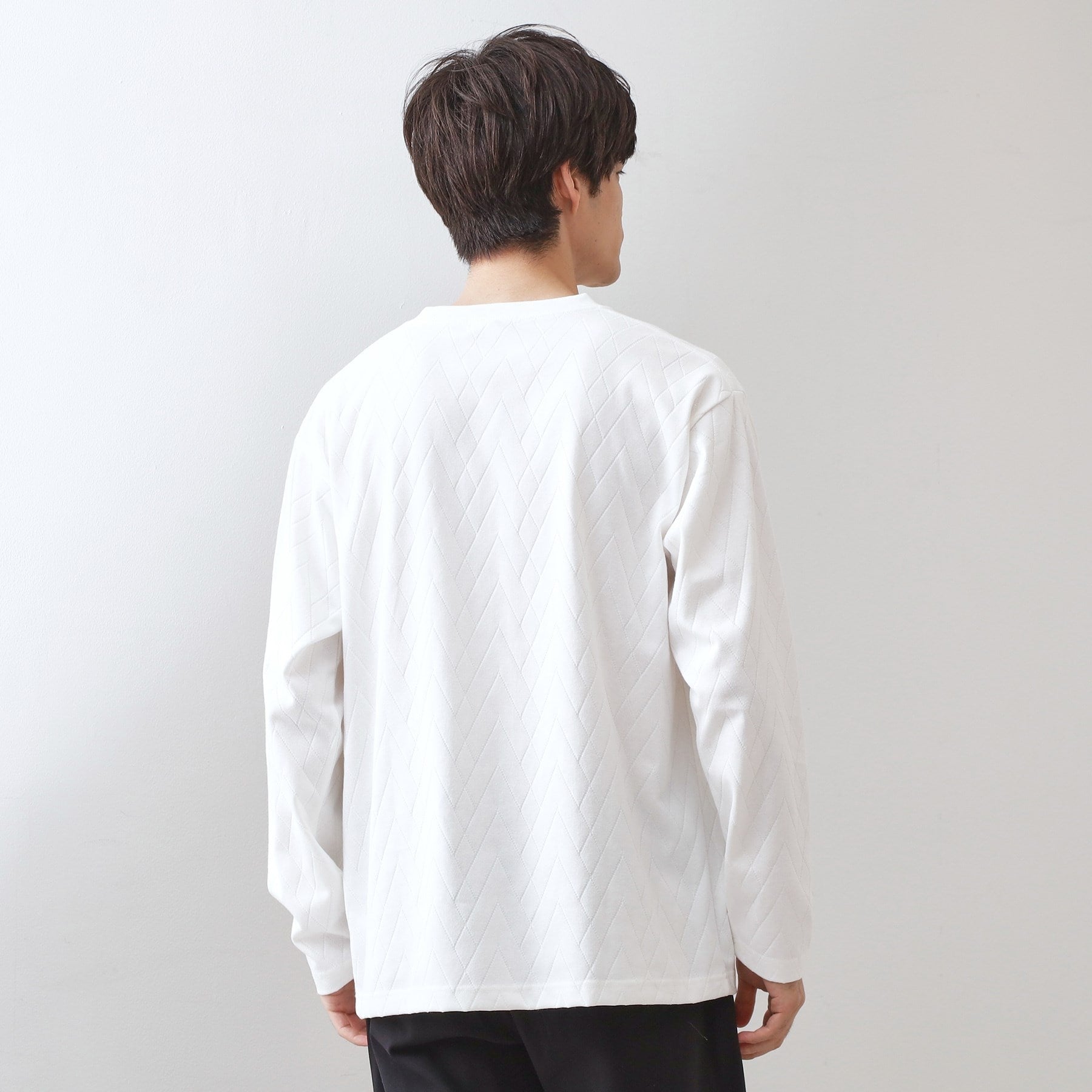 ザ ショップ ティーケー(メンズ) THE SHOP TK(Men) リサイクルリンクスジオメトリック長袖Tシャツ (ブラウン(044)) ブラウン(044)