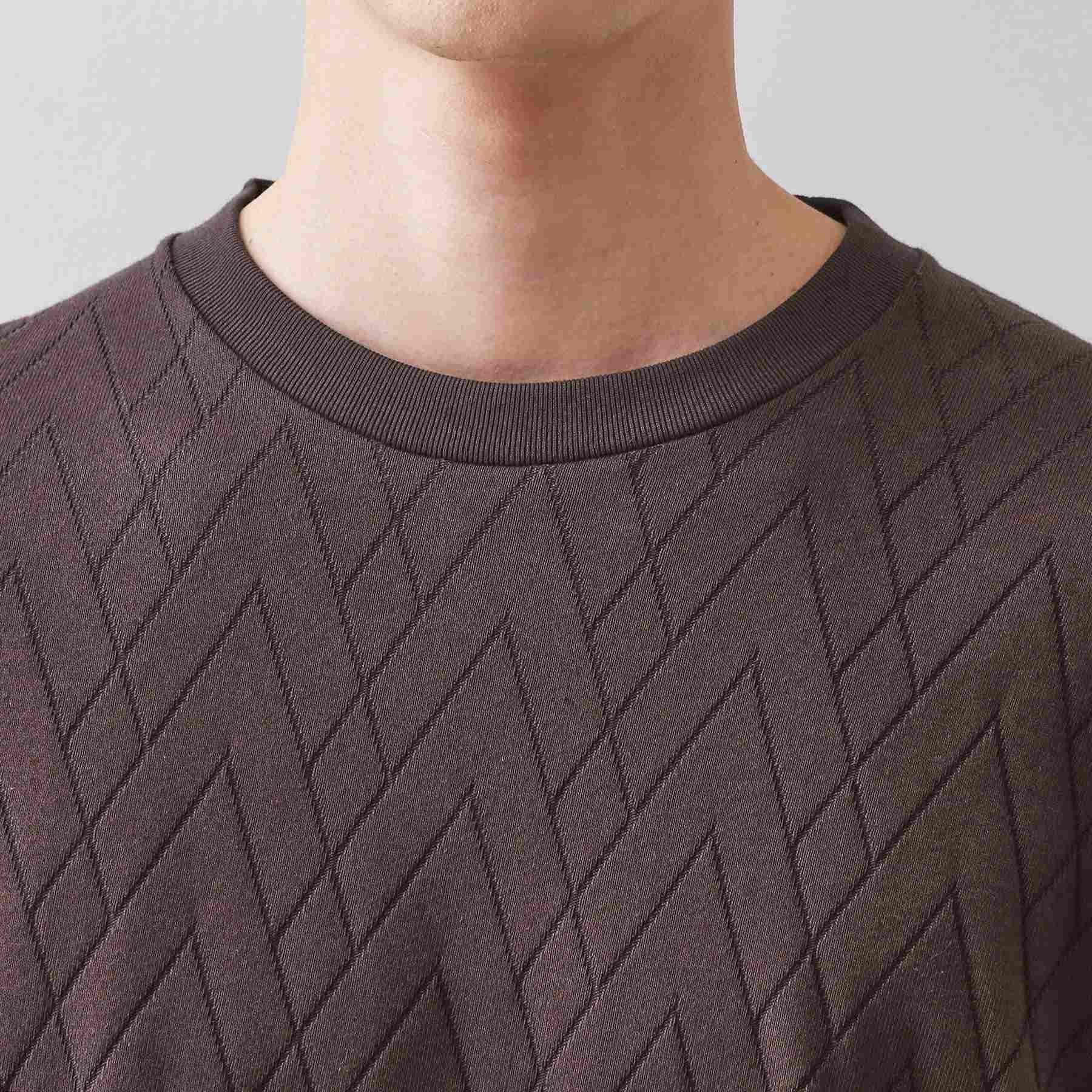 ザ ショップ ティーケー(メンズ) THE SHOP TK(Men) リサイクルリンクスジオメトリック長袖Tシャツ (ブラウン(044)) ブラウン(044)