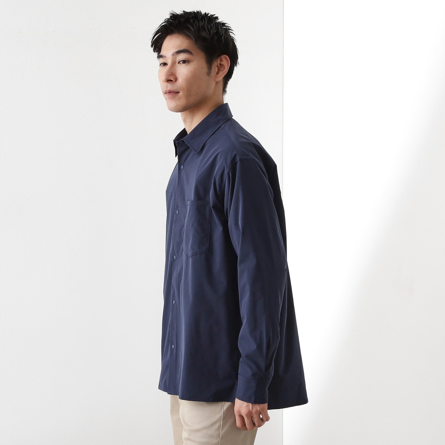 ザ ショップ ティーケー(メンズ) THE SHOP TK(Men) CAVEブロード長袖シャツ (サックスブルー(090)) サックスブルー(090)