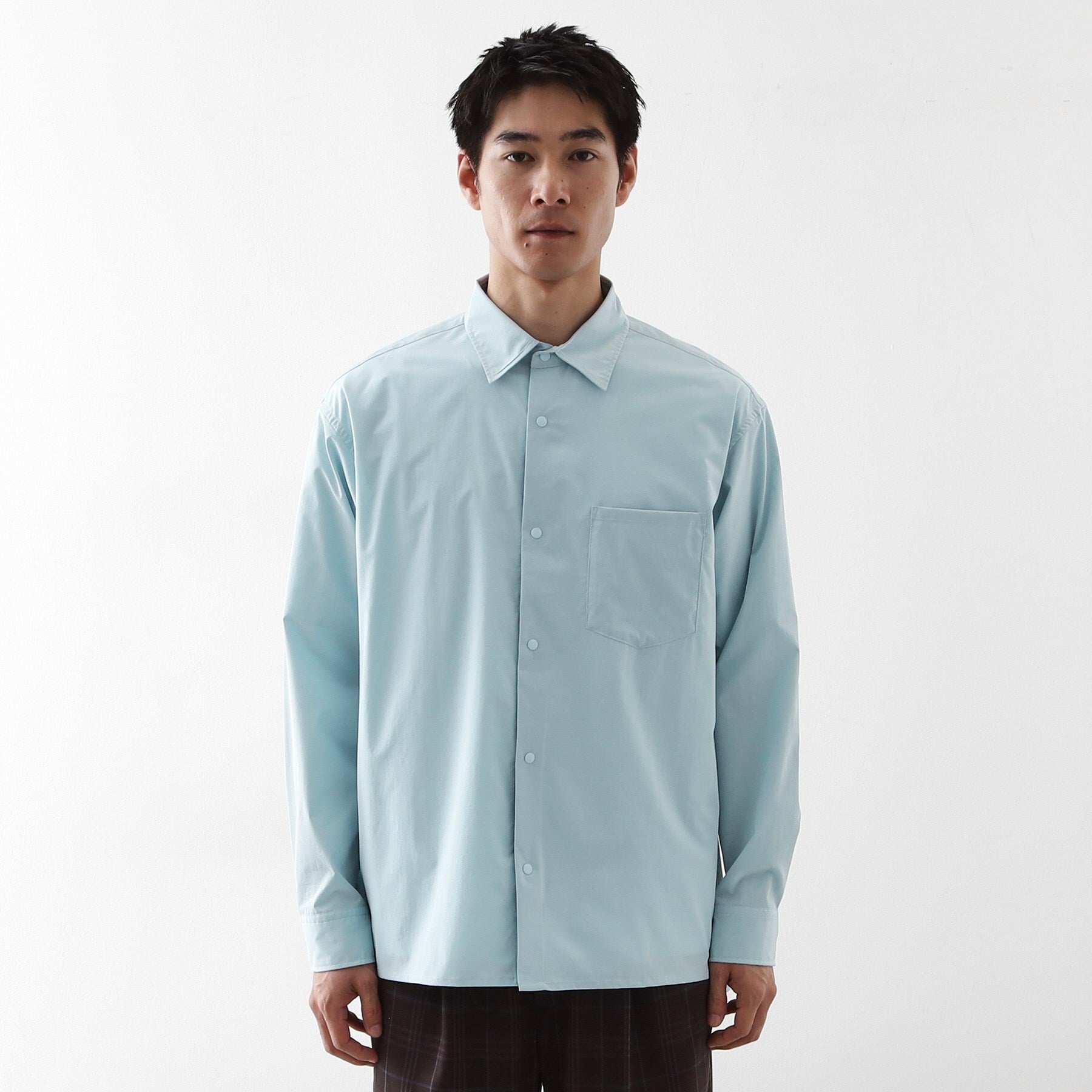 ザ ショップ ティーケー(メンズ) THE SHOP TK(Men) CAVEブロード長袖シャツ (サックスブルー(090)) サックスブルー(090)