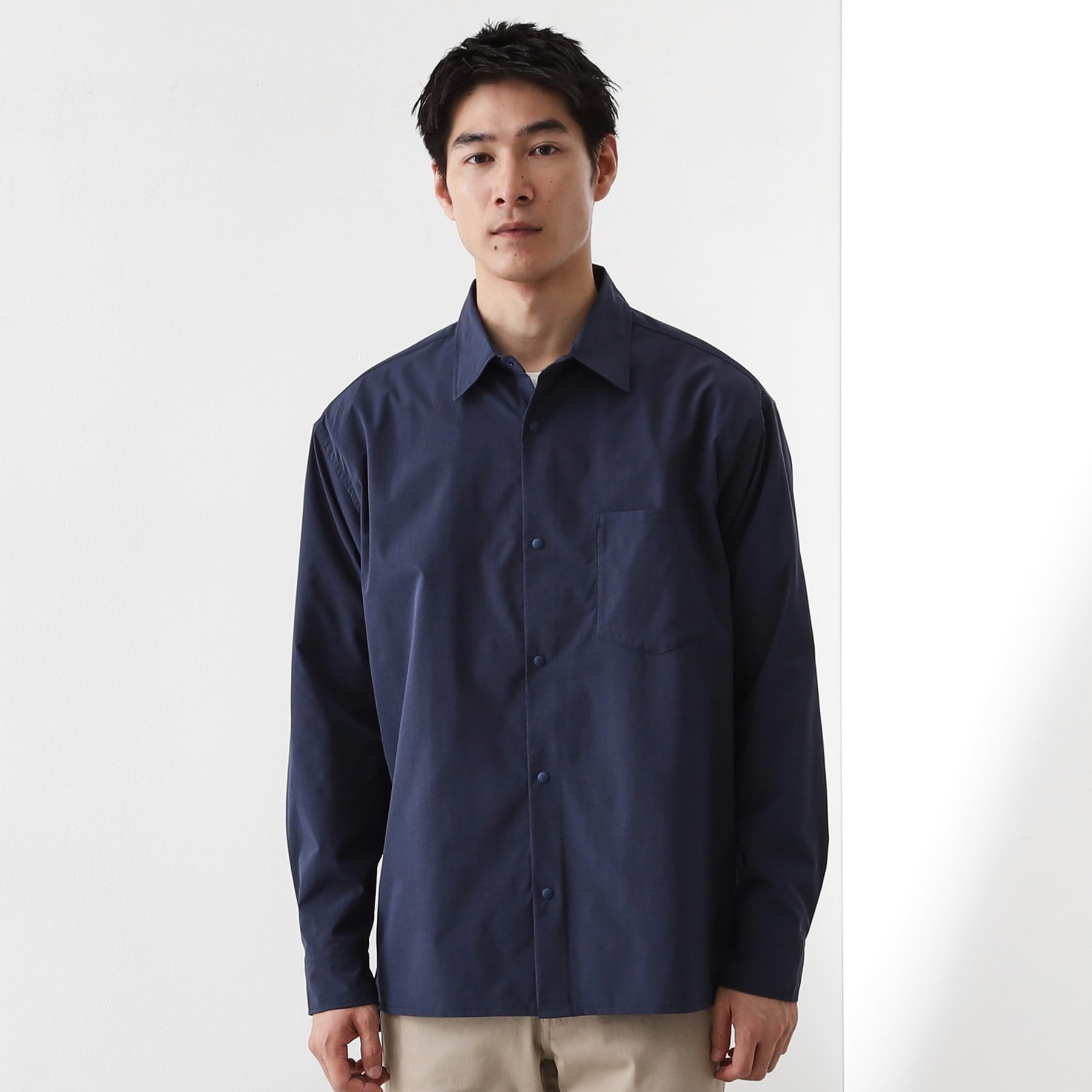 ザ ショップ ティーケー(メンズ) THE SHOP TK(Men) CAVEブロード長袖シャツ (ネイビー(094)) ネイビー(094)