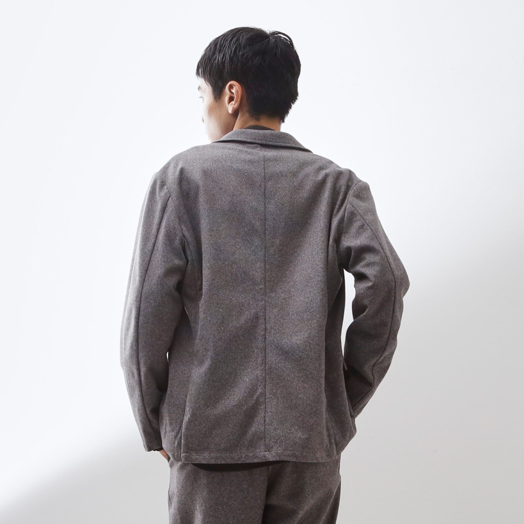 ザ ショップ ティーケー(メンズ) THE SHOP TK(Men) ホームスパンジャージジャケット【セットアップ可】 (チャコールグレー(013)) チャコールグレー(013)