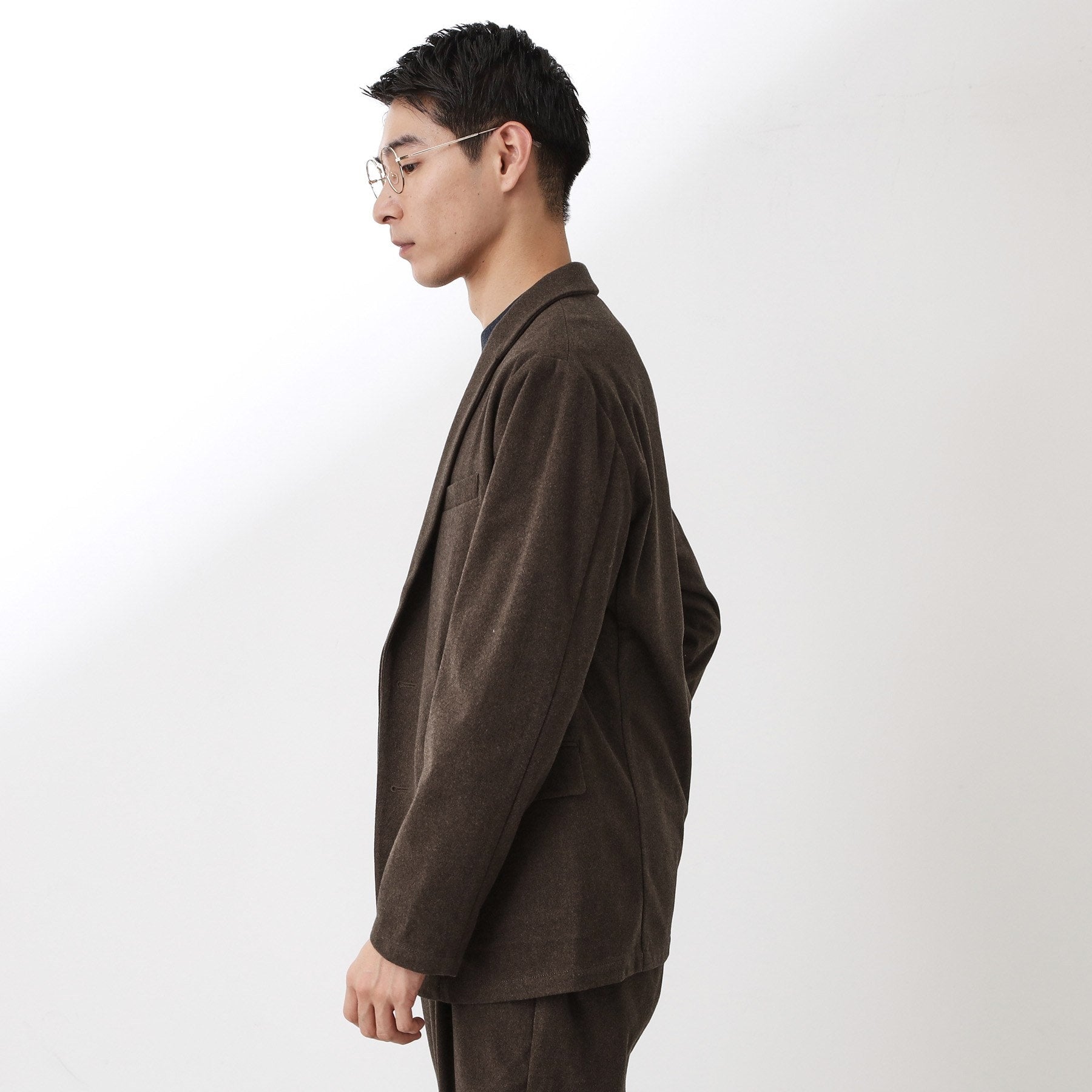 ザ ショップ ティーケー(メンズ) THE SHOP TK(Men) ホームスパンジャージジャケット【セットアップ可】 (チャコールグレー(013)) チャコールグレー(013)