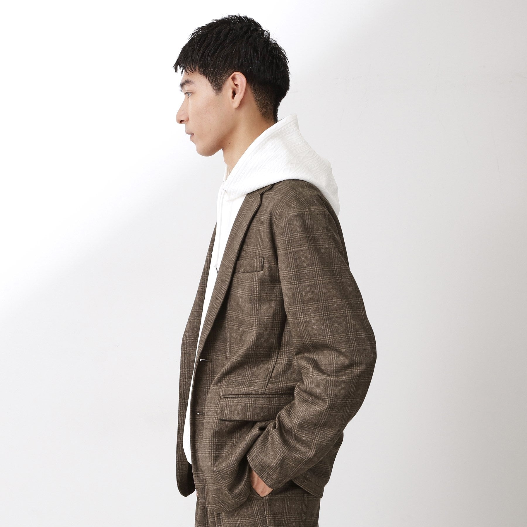 ザ ショップ ティーケー(メンズ) THE SHOP TK(Men) ホームスパンジャージジャケット【セットアップ可】 (チャコールグレー(013)) チャコールグレー(013)