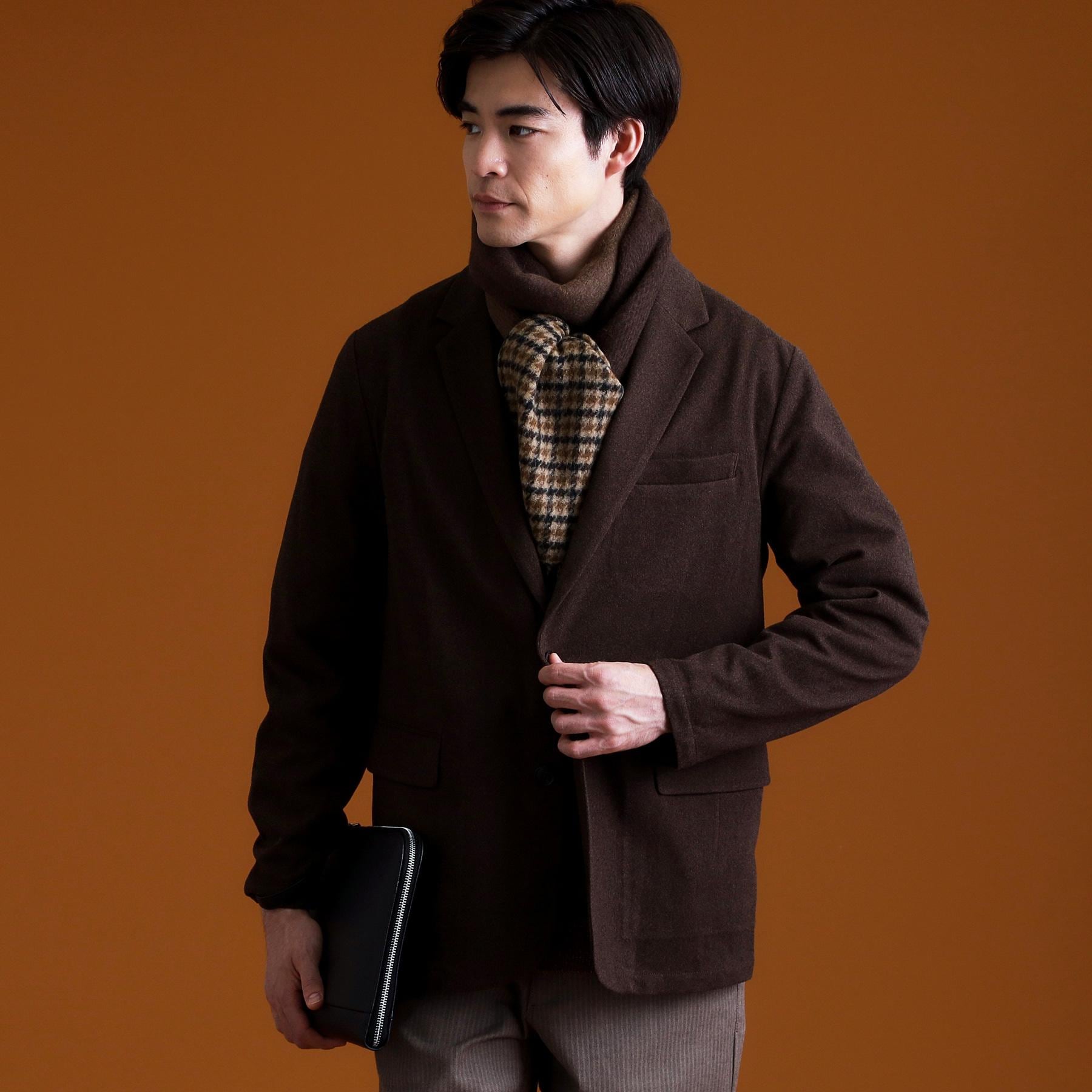 ザ ショップ ティーケー(メンズ) THE SHOP TK(Men) ホームスパンジャージジャケット【セットアップ可】 (チャコールグレー(013)) チャコールグレー(013)