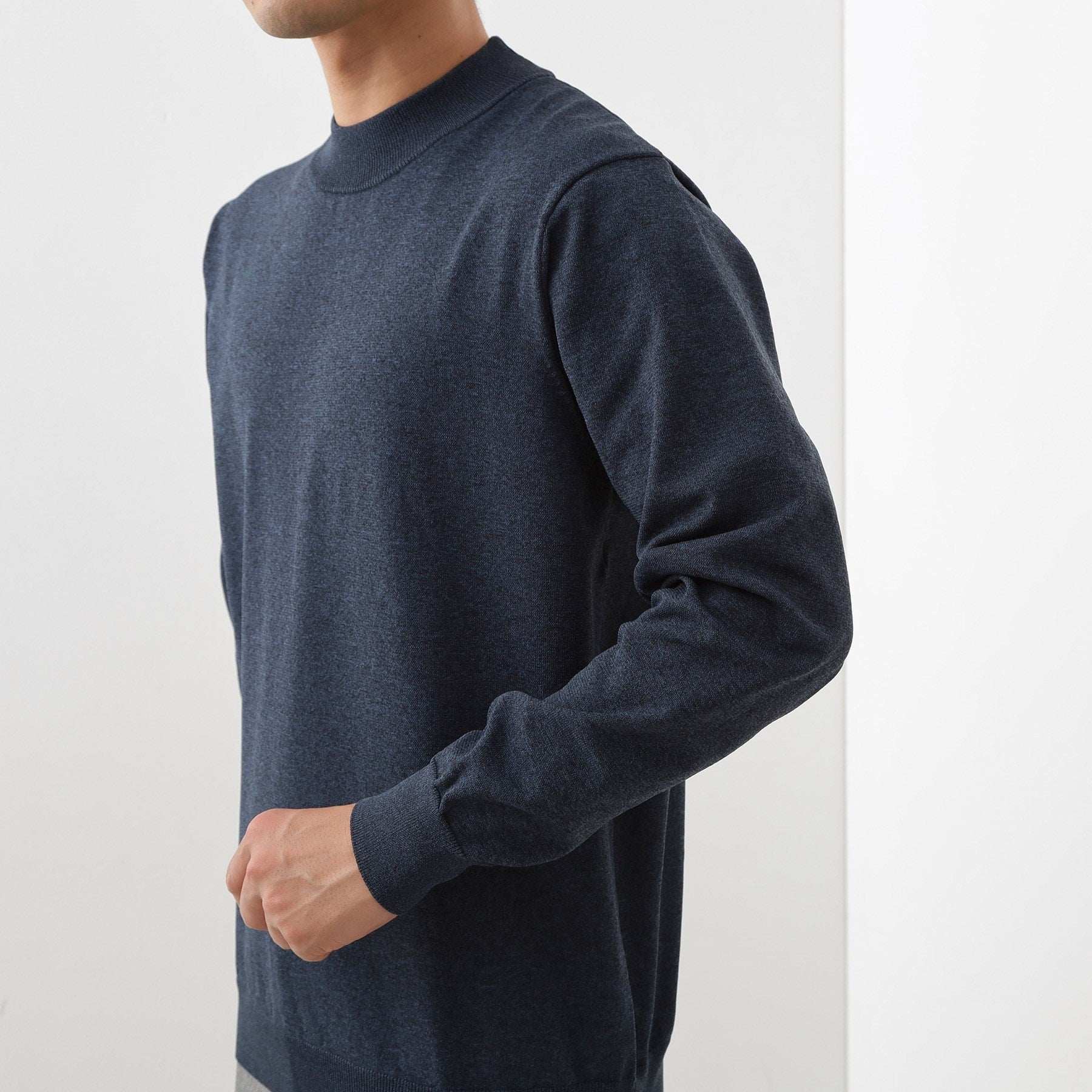 ザ ショップ ティーケー(メンズ) THE SHOP TK(Men) 【冬のビジネスシーンに最適】モックネックニット (ネイビー(094)) ネイビー(094)