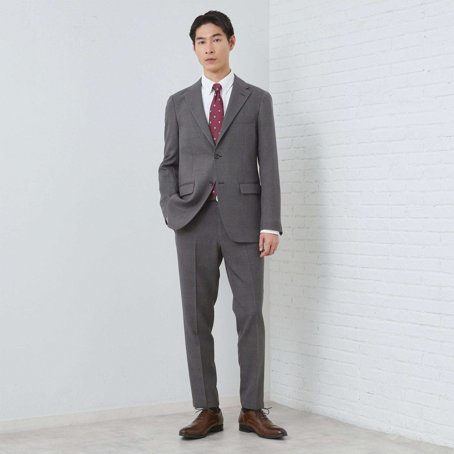 ザ ショップ ティーケー(メンズ) THE SHOP TK(Men) AVANT WOOLYグレンチェックパンツ (ネイビー(294)) ネイビー(294)