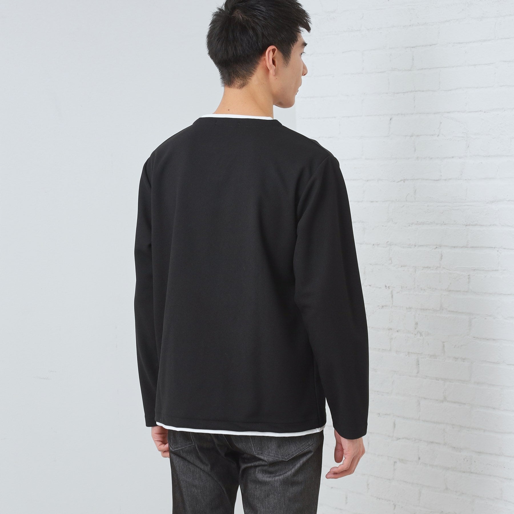 ザ ショップ ティーケー(メンズ) THE SHOP TK(Men) 【1枚で決まる!】キーネックフェイクレイヤード長袖Tシャツ (オフホワイト(003)) オフホワイト(003)