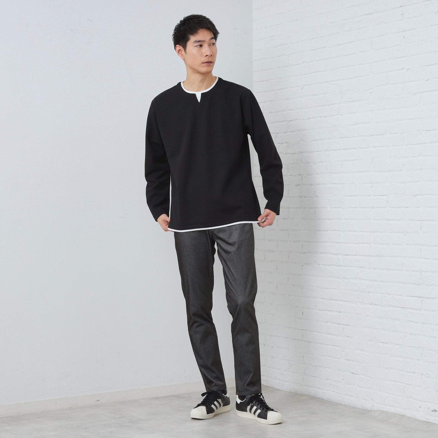 ザ ショップ ティーケー(メンズ) THE SHOP TK(Men) 【1枚で決まる!】キーネックフェイクレイヤード長袖Tシャツ (オフホワイト(003)) オフホワイト(003)