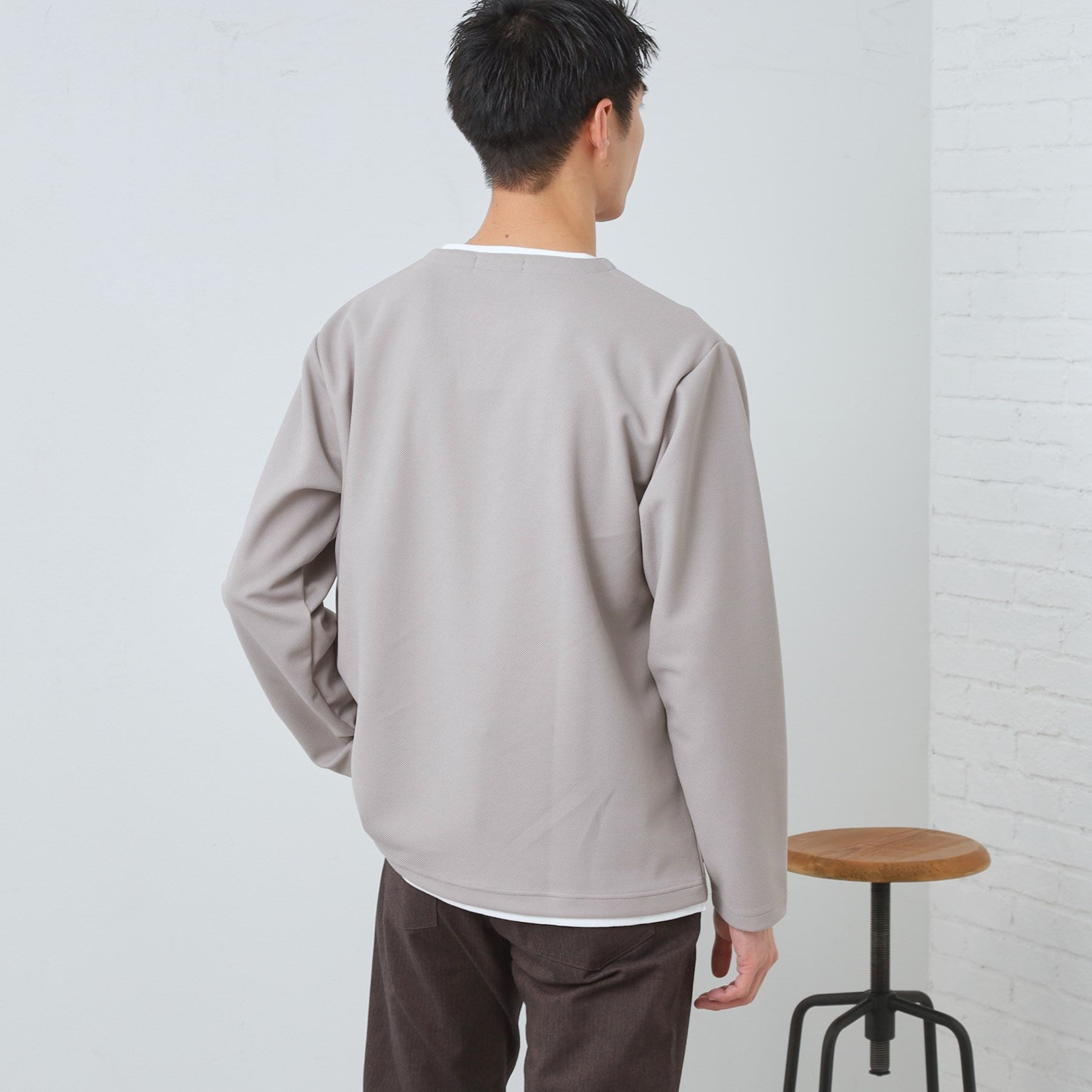 ザ ショップ ティーケー(メンズ) THE SHOP TK(Men) 【1枚で決まる!】キーネックフェイクレイヤード長袖Tシャツ (オフホワイト(003)) オフホワイト(003)