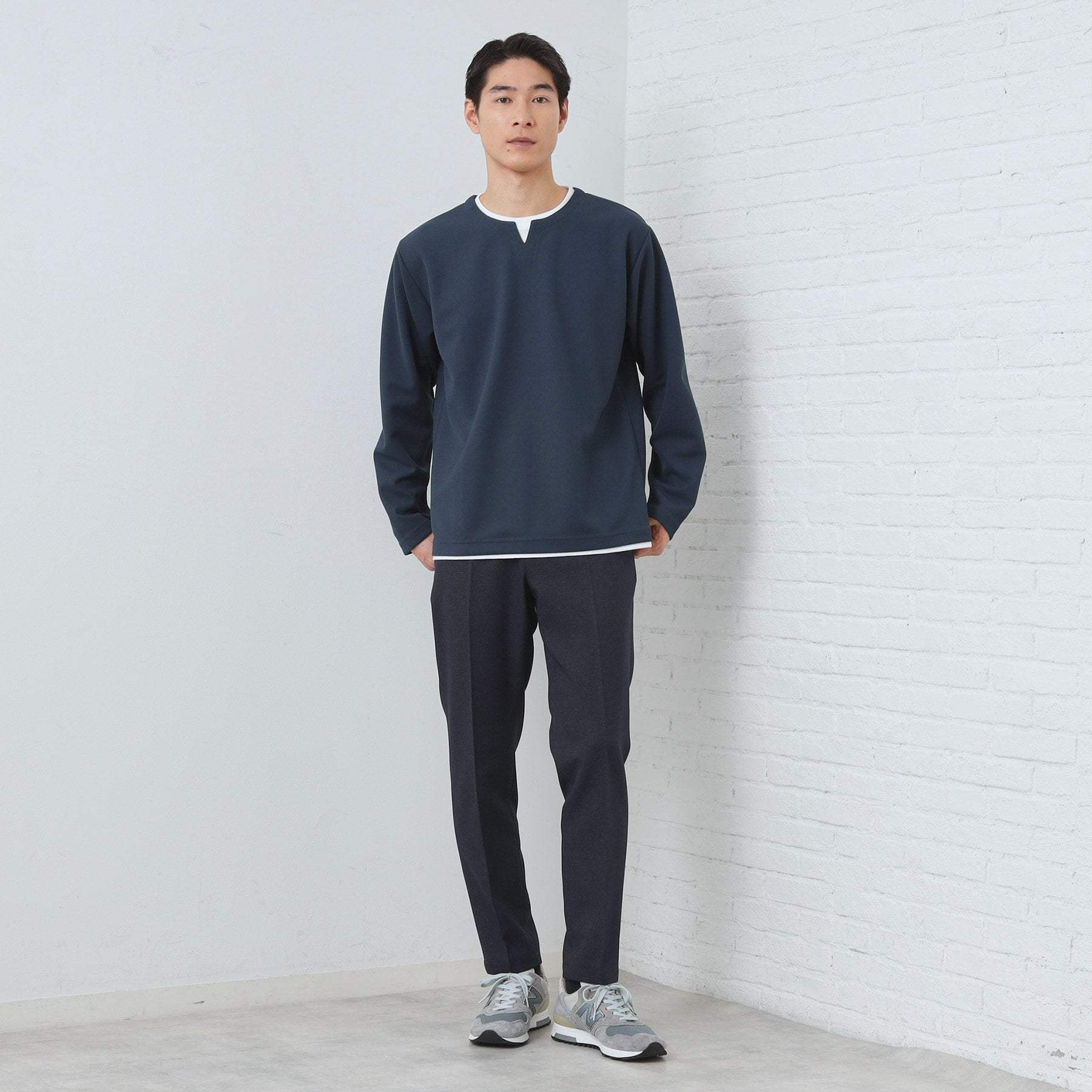 ザ ショップ ティーケー(メンズ) THE SHOP TK(Men) 【1枚で決まる!】キーネックフェイクレイヤード長袖Tシャツ (オフホワイト(003)) オフホワイト(003)