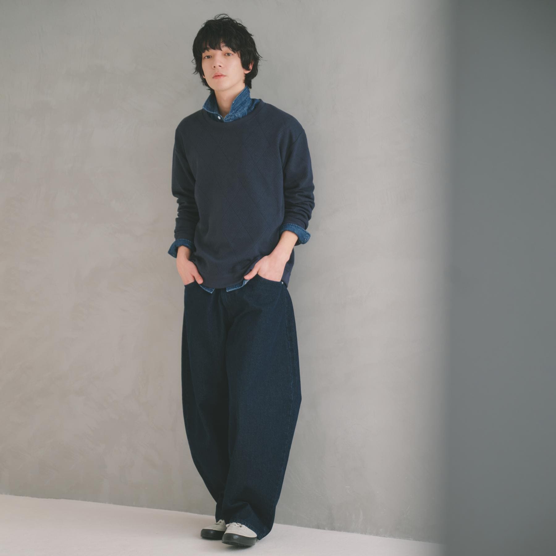 ザ ショップ ティーケー(メンズ) THE SHOP TK(Men) デニムカーブパンツ (ブラック(019)) ブラック(019)