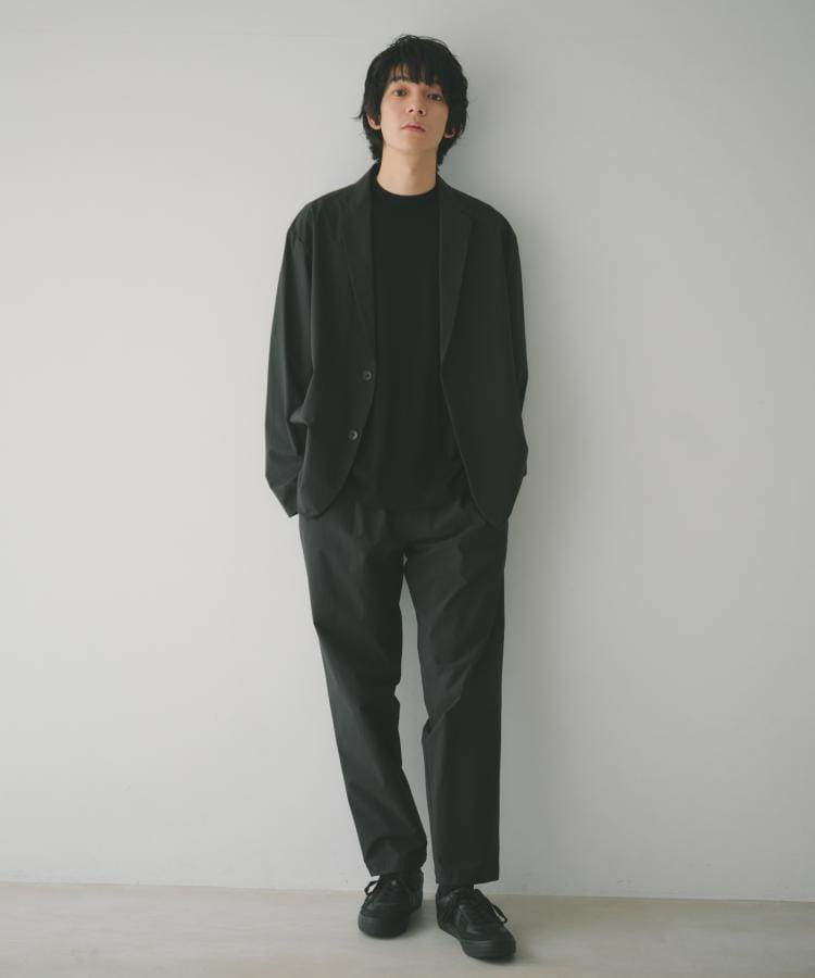 ザ ショップ ティーケー(メンズ) THE SHOP TK(Men) 《KURO》コーデュラナイロン テーパードパンツ セットアップ可/防シワ/撥水/ストレッチ (ブラック(019)) ブラック(019)