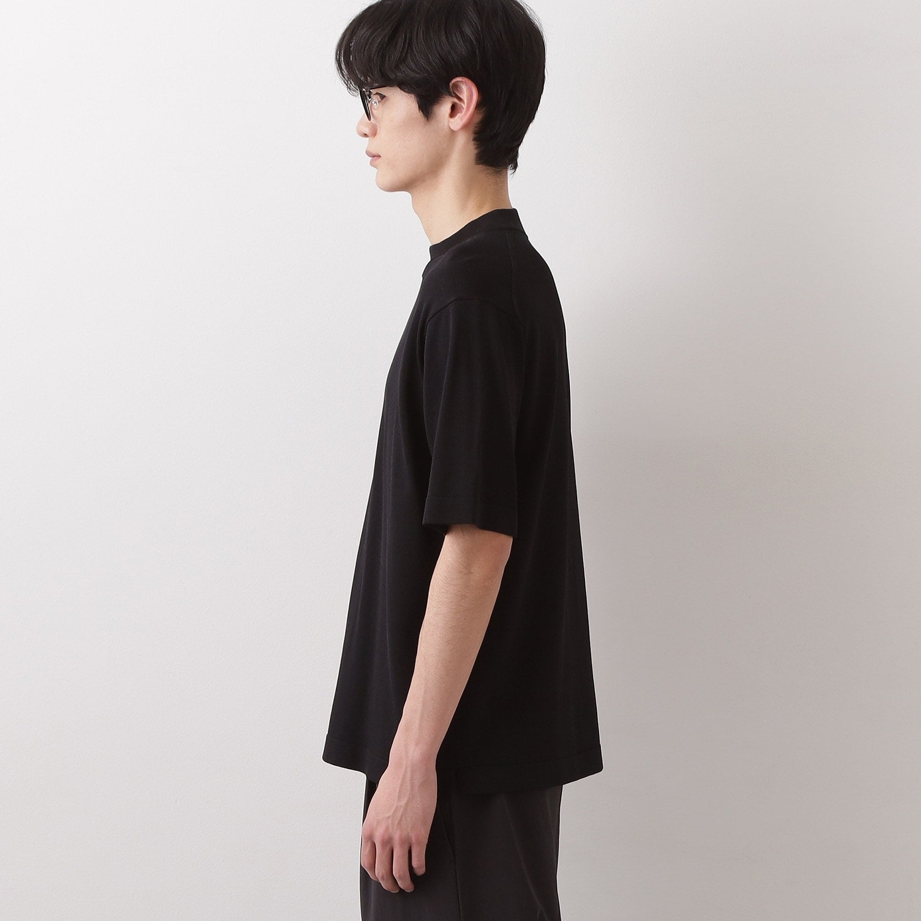 ザ ショップ ティーケー(メンズ) THE SHOP TK(Men) 《KURO》半袖モックネックニット (ブラック(019)) ブラック(019)