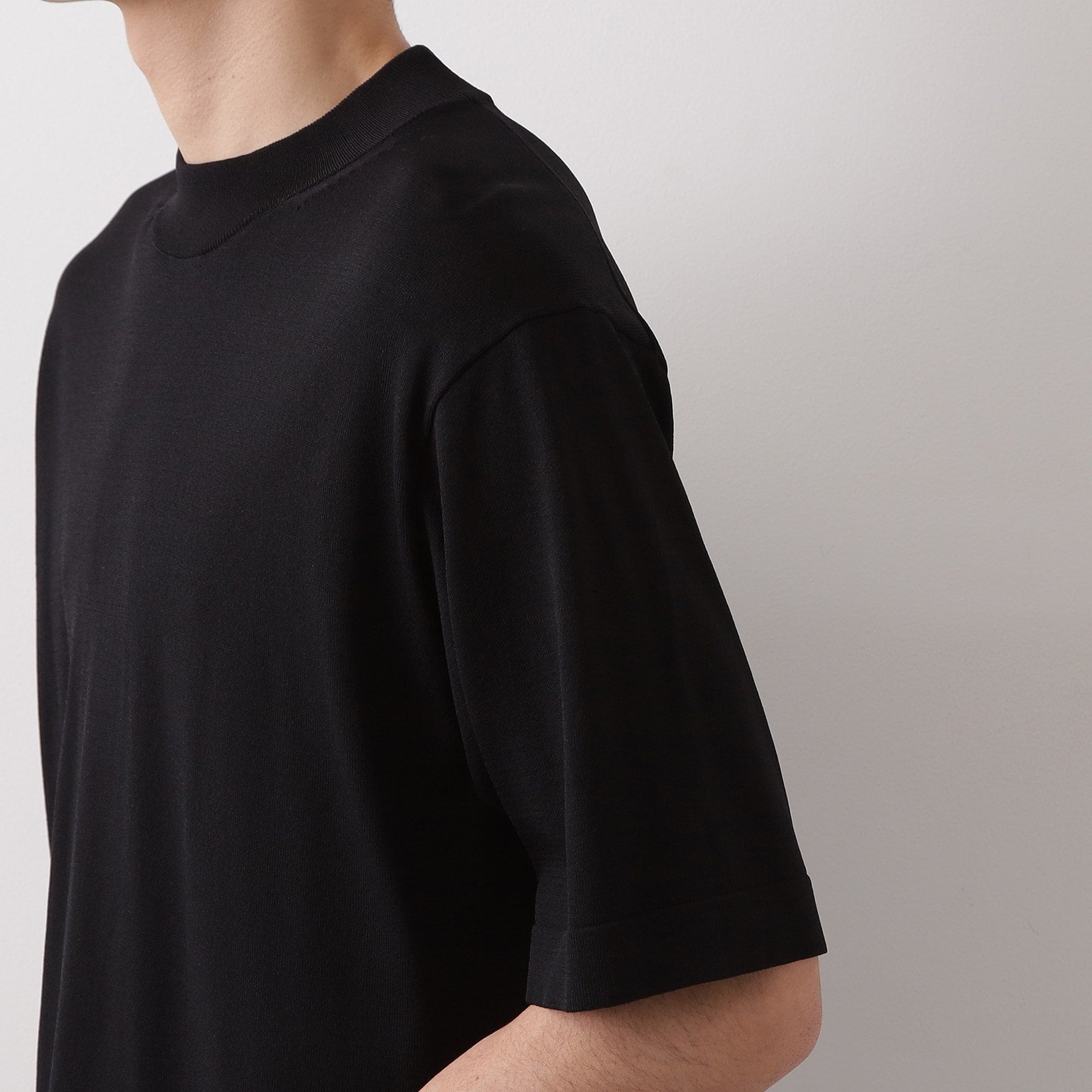 ザ ショップ ティーケー(メンズ) THE SHOP TK(Men) 《KURO》半袖モックネックニット (ブラック(019)) ブラック(019)