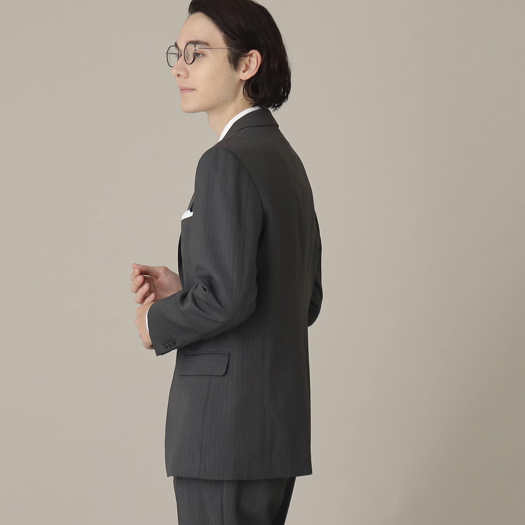 ザ ショップ ティーケー THE SHOP TK 【セットアップ可】甘撚りヘリンボンジャケット