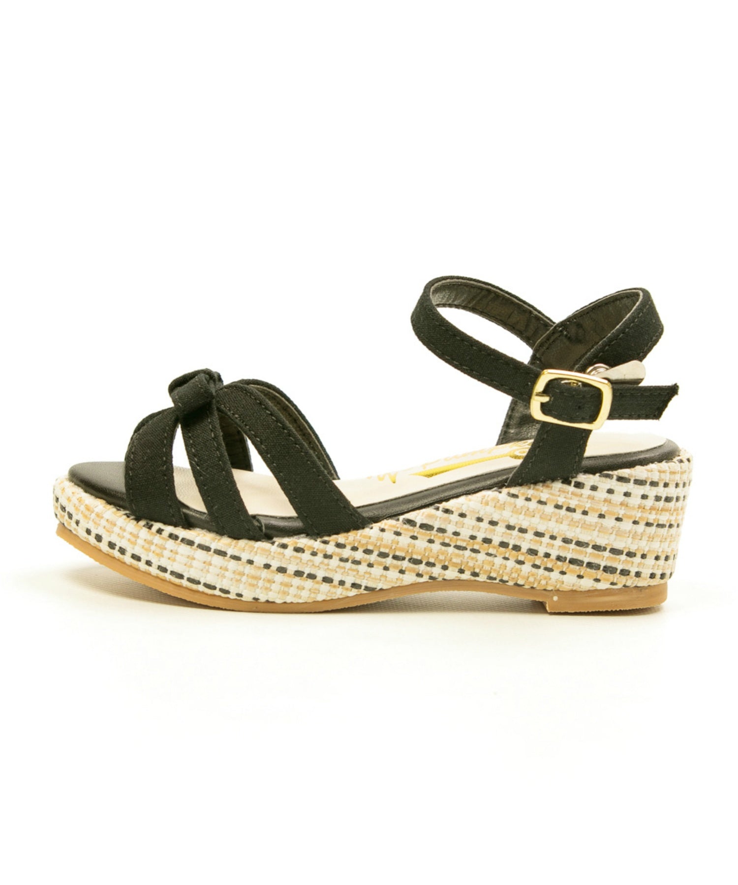 Foot Place KIDS Sandals Low Heel Simple Ribbon Kids Fashion Wedge Girls Strap Yellow Pumpkin TS-JN10