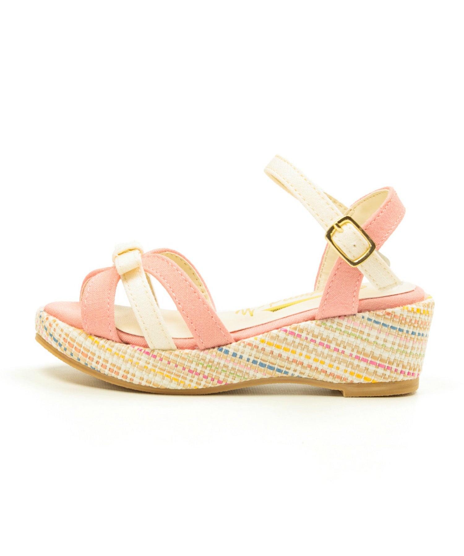 Foot Place KIDS Sandals Low Heel Simple Ribbon Kids Fashion Wedge Girls Strap Yellow Pumpkin TS-JN10