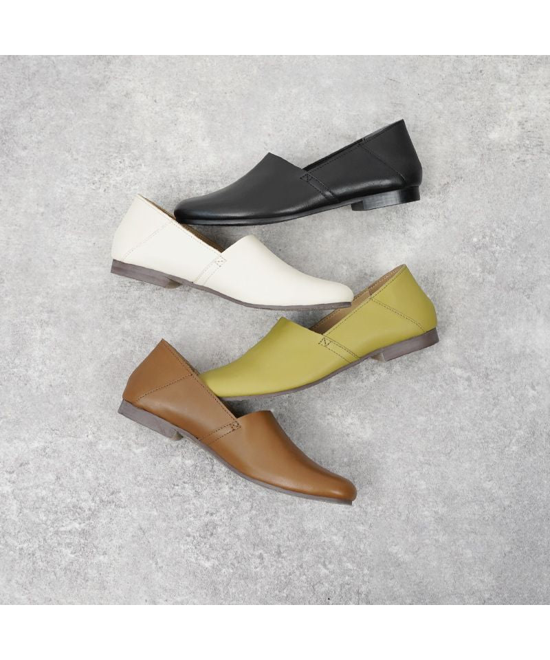 ゾック ZOCCU スリッポン レディース レザー 本革 牛革 柔らかい 歩きやすい 痛くない 1.4cmローヒール ぺたんこ 黒 ブラック ブラウン ホワイト オリーブ 通勤 仕