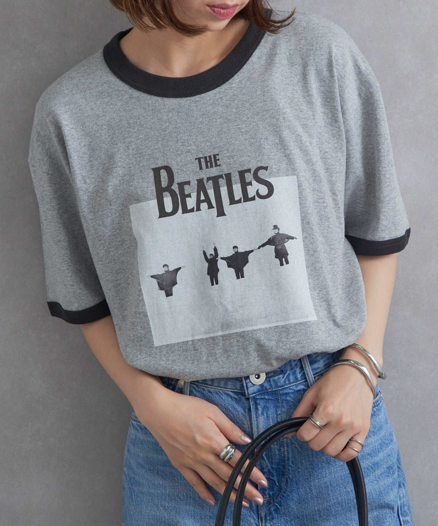 ザ ファイナル ビュー THE FINAL VIEW The Beatles / ビートルズ リンガーTシャツ (グレー) グレー