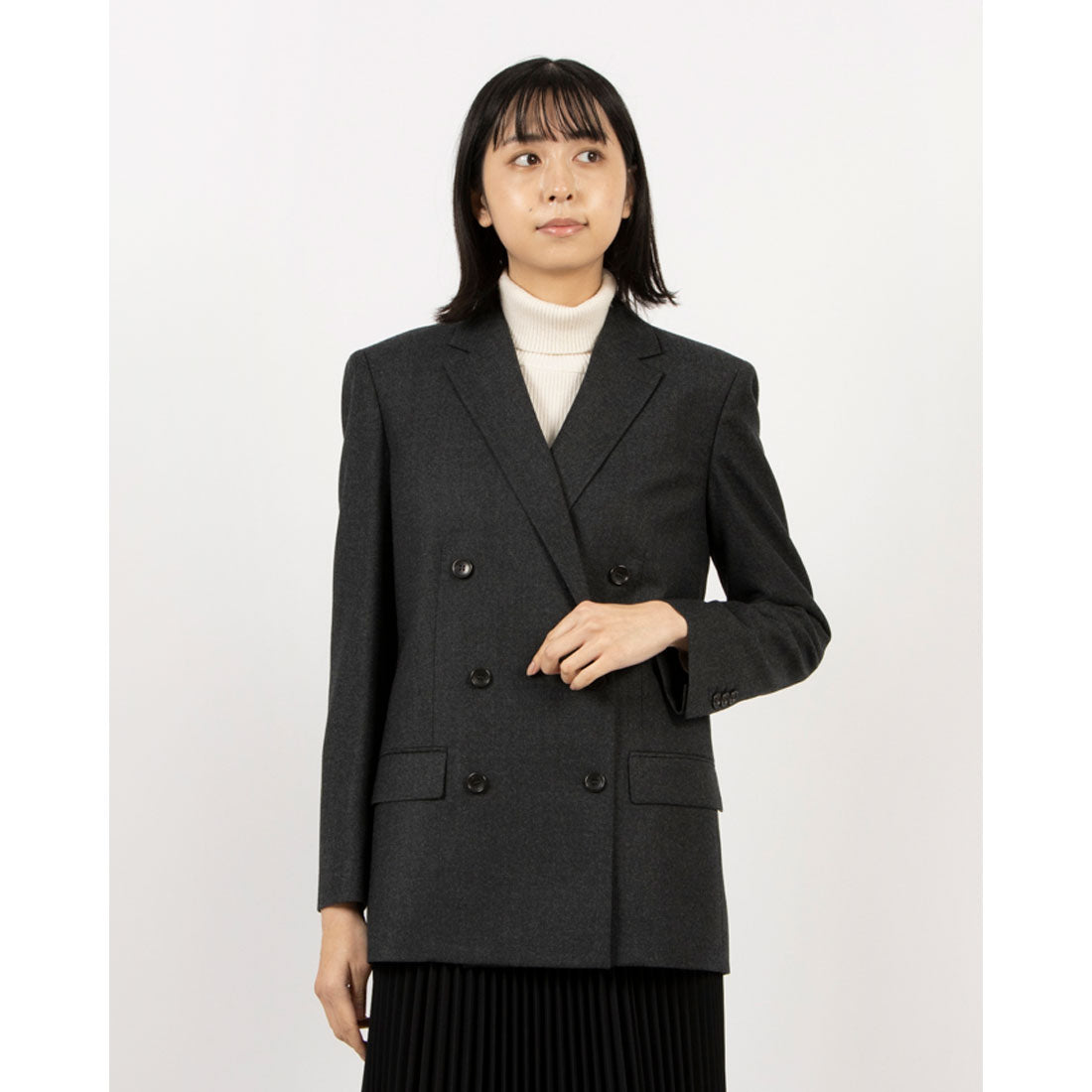 ジャケット Theory FW24 boxy db jkt.sleek fl (O0801103 G0F) Theory SLEEK FLANNEL BOXY DB JKT