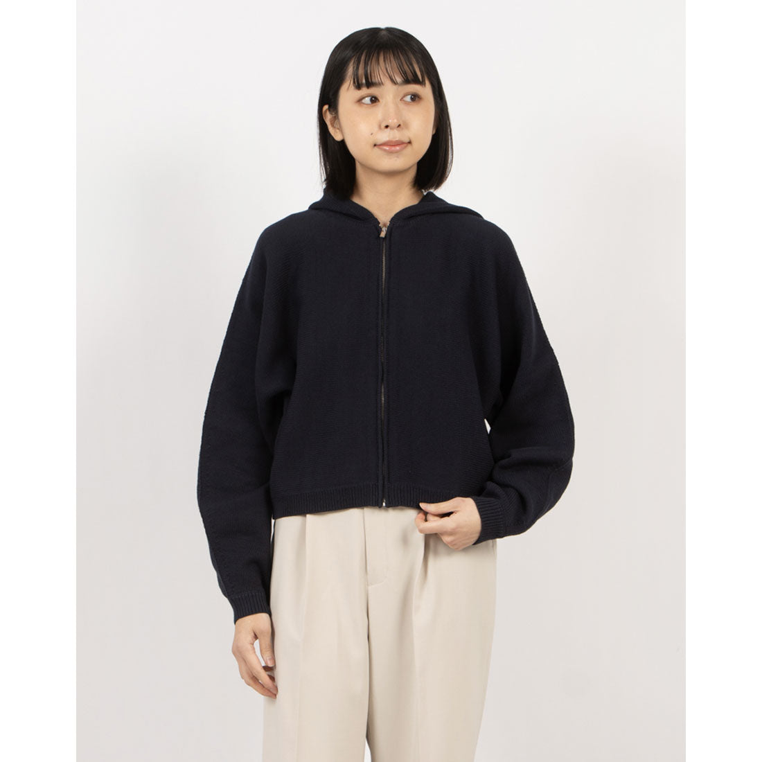 セオリー Theory ROUNDED COTTON ZIP UP HOO