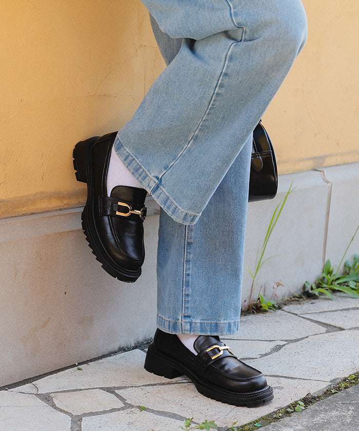 ティティベイト titivate 厚底ビット付きローファー (ブラウン) ブラウン