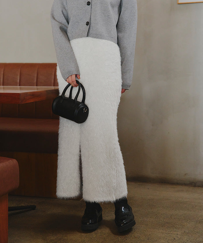 ティティベイト titivate ラメフェザースカート (グレー) グレー